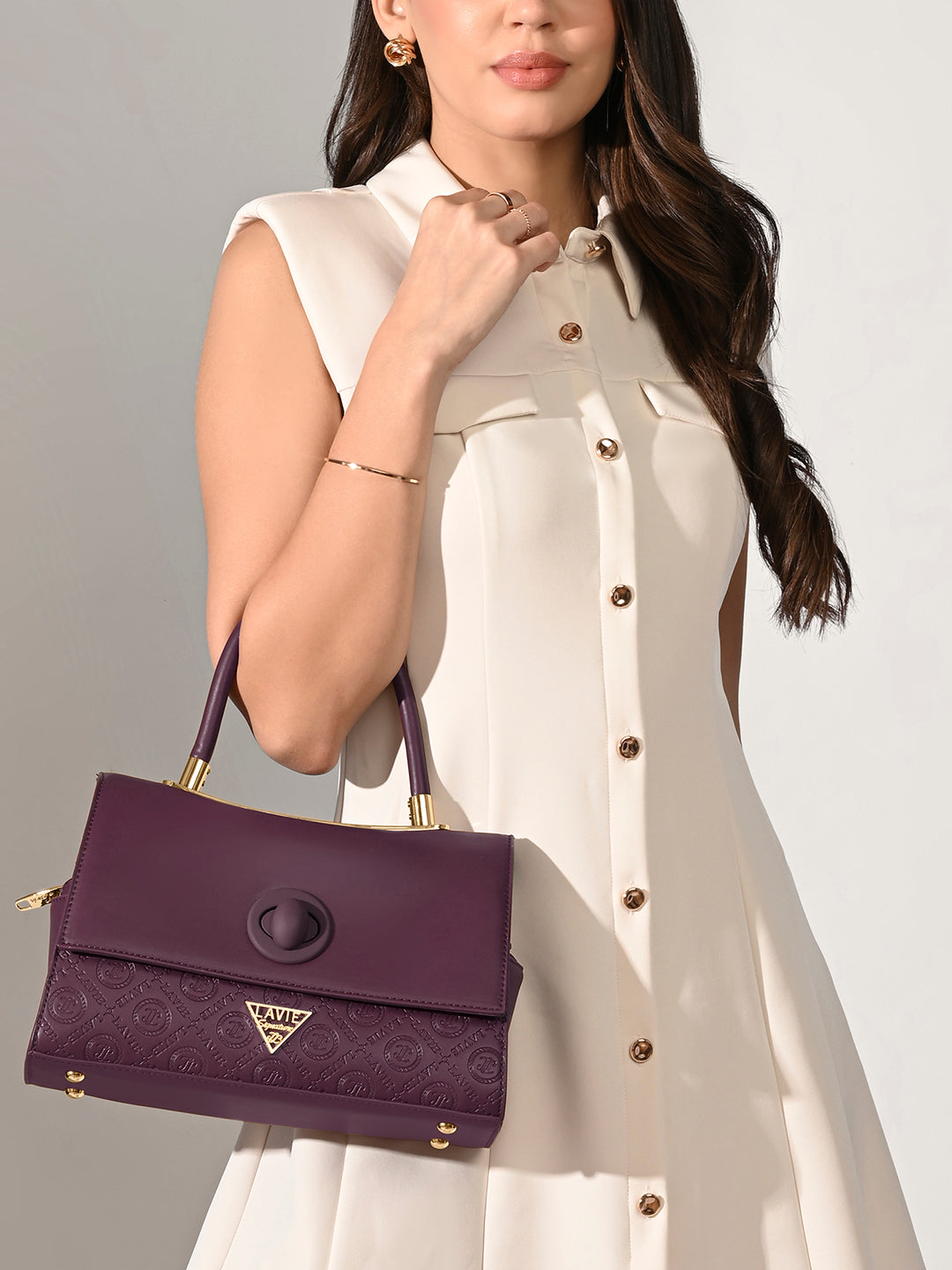 Buy Charlotte Flap Medium Satchel Bag Wine Online – Lavie World
