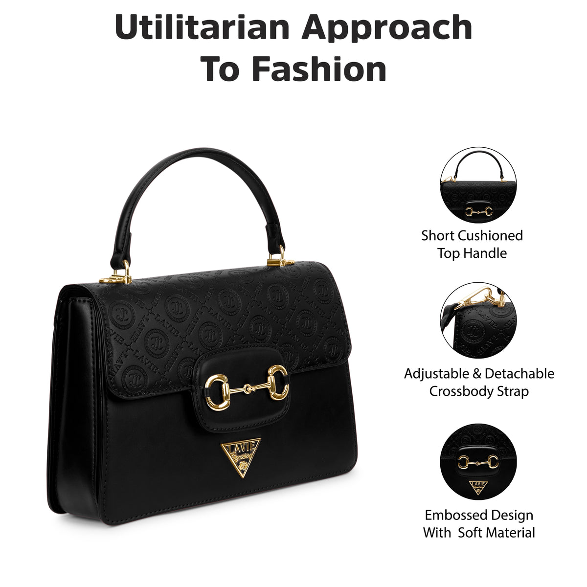 Sedona 3 Compartments Flap Medium Satchel Bag