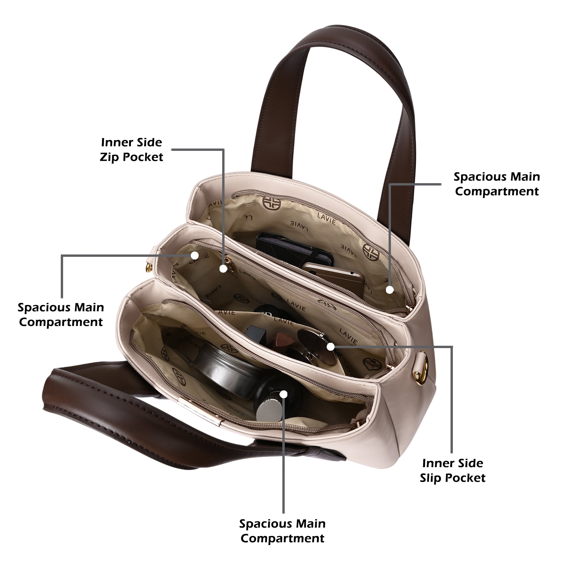 Nashville 3 Compartments Medium Satchel Bag