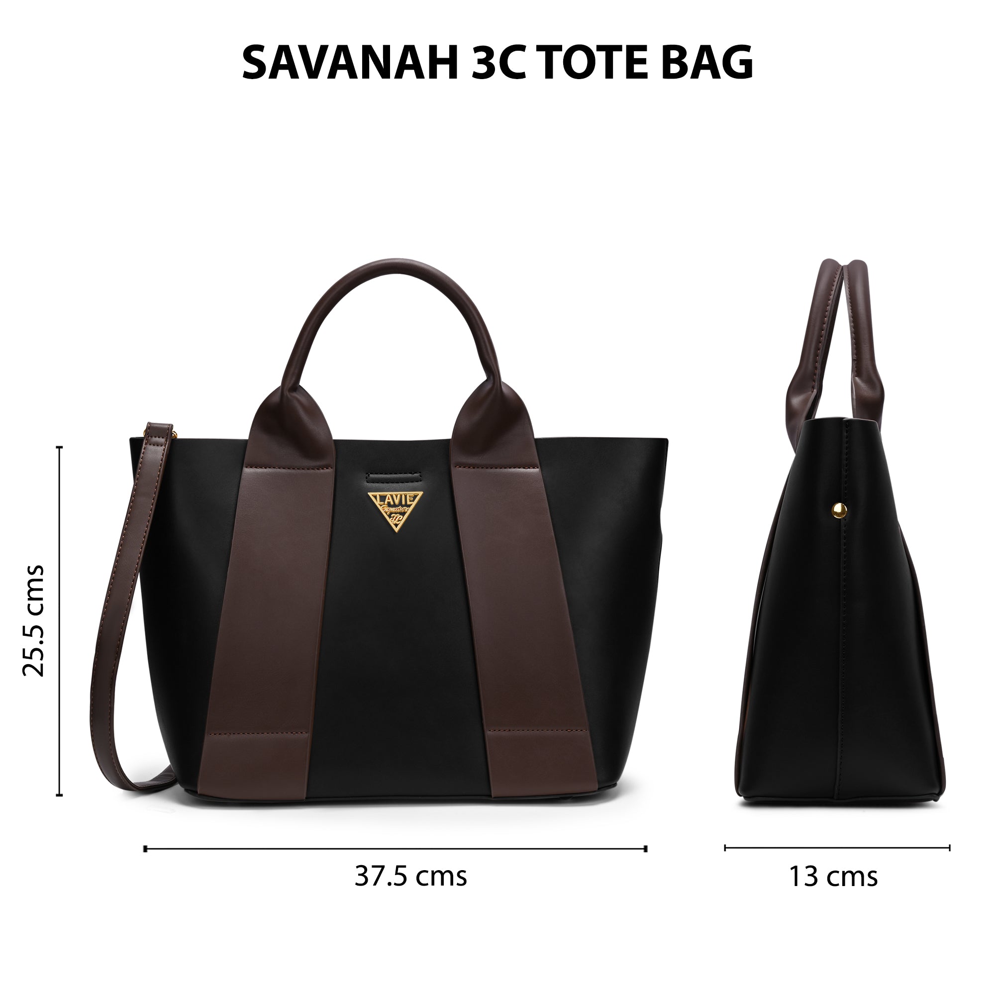 Savannah 3 Compartments Large Tote Bag