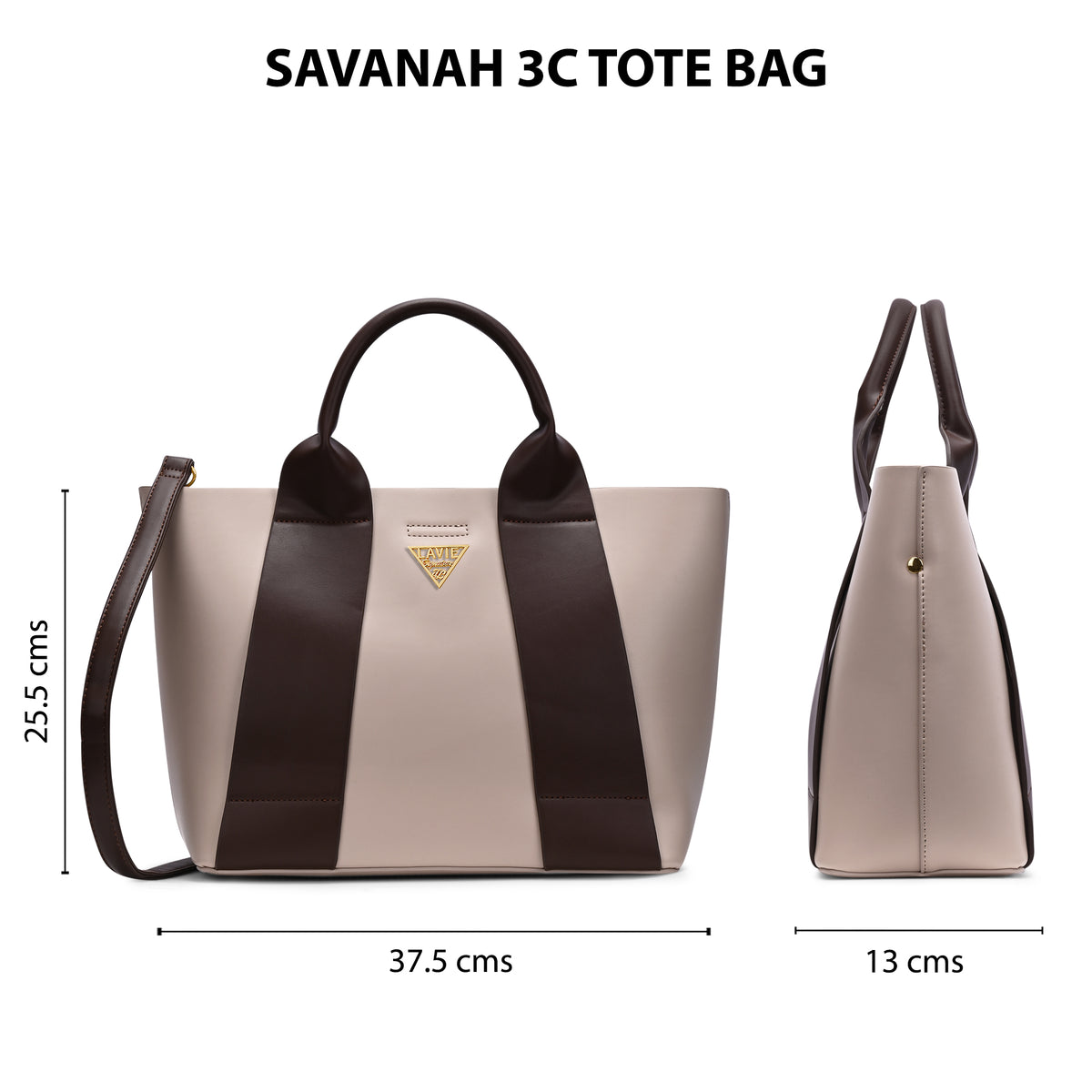 Savannah 3 Compartments Large Tote Bag