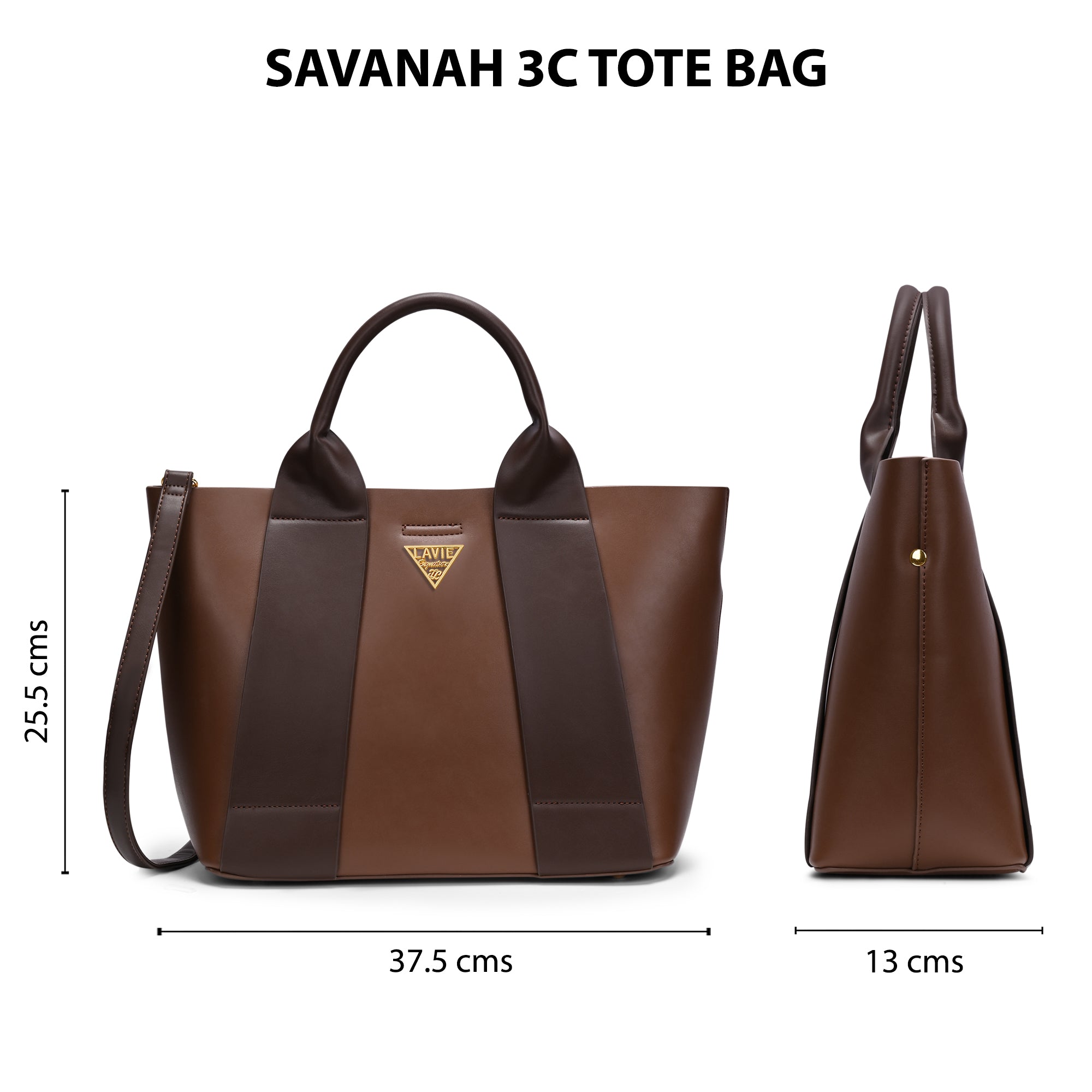 Savannah 3 Compartments Large Tote Bag