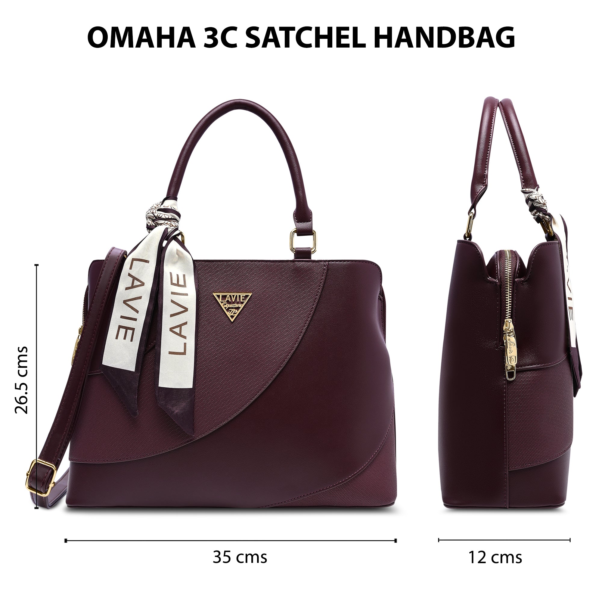 Omaha 3 Compartments Large Satchel Bag