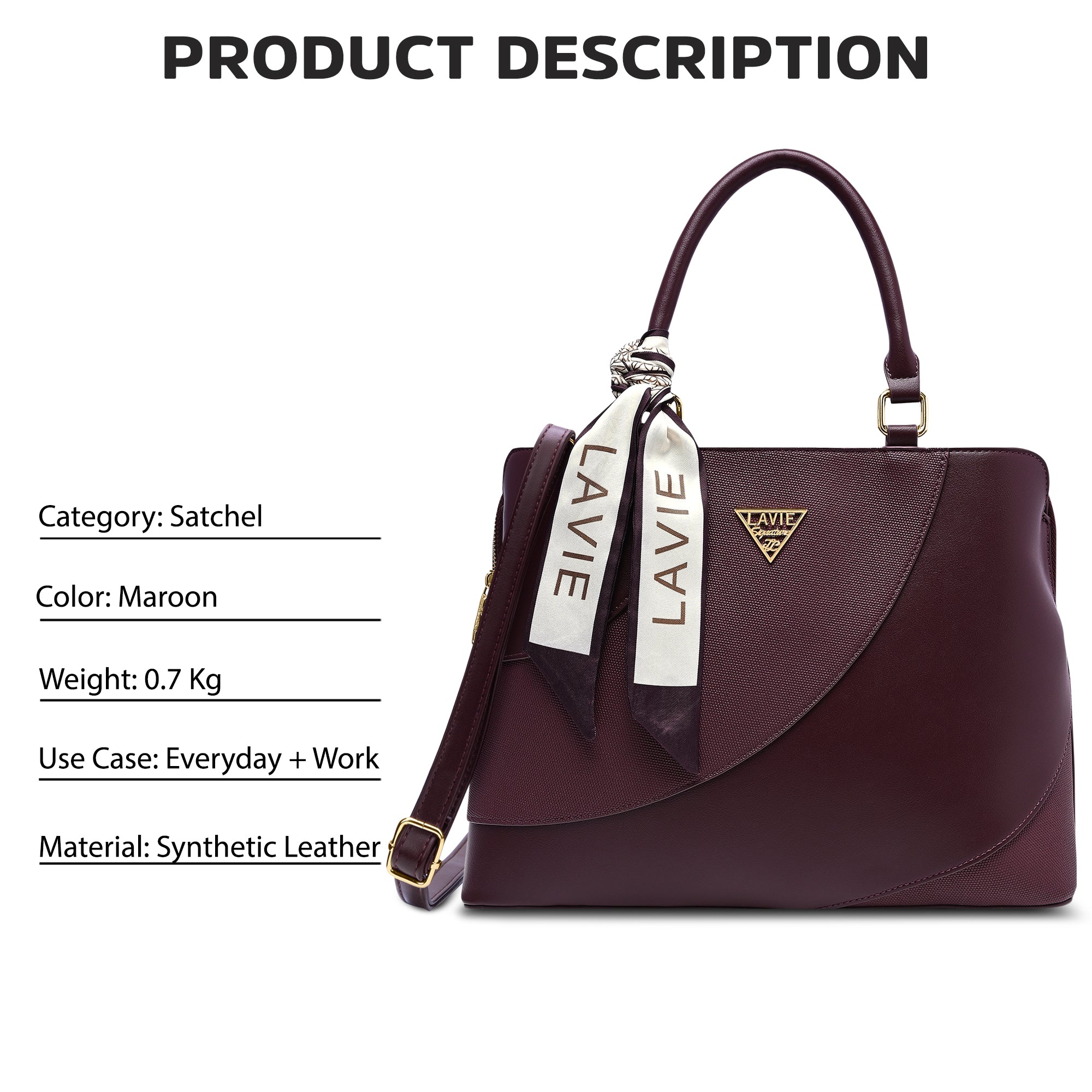 Omaha 3 Compartments Large Satchel Bag