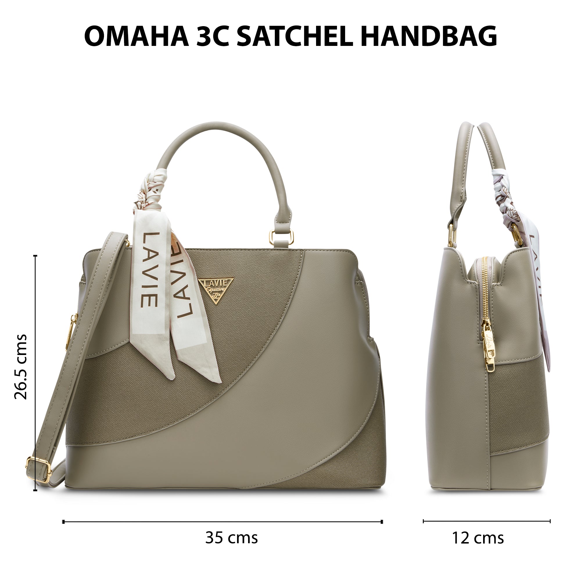Omaha 3 Compartments Large Satchel Bag