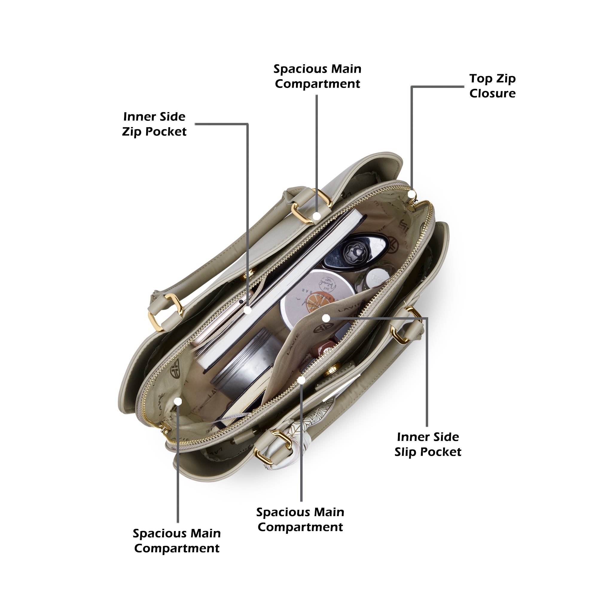 Omaha 3 Compartments Large Satchel Bag