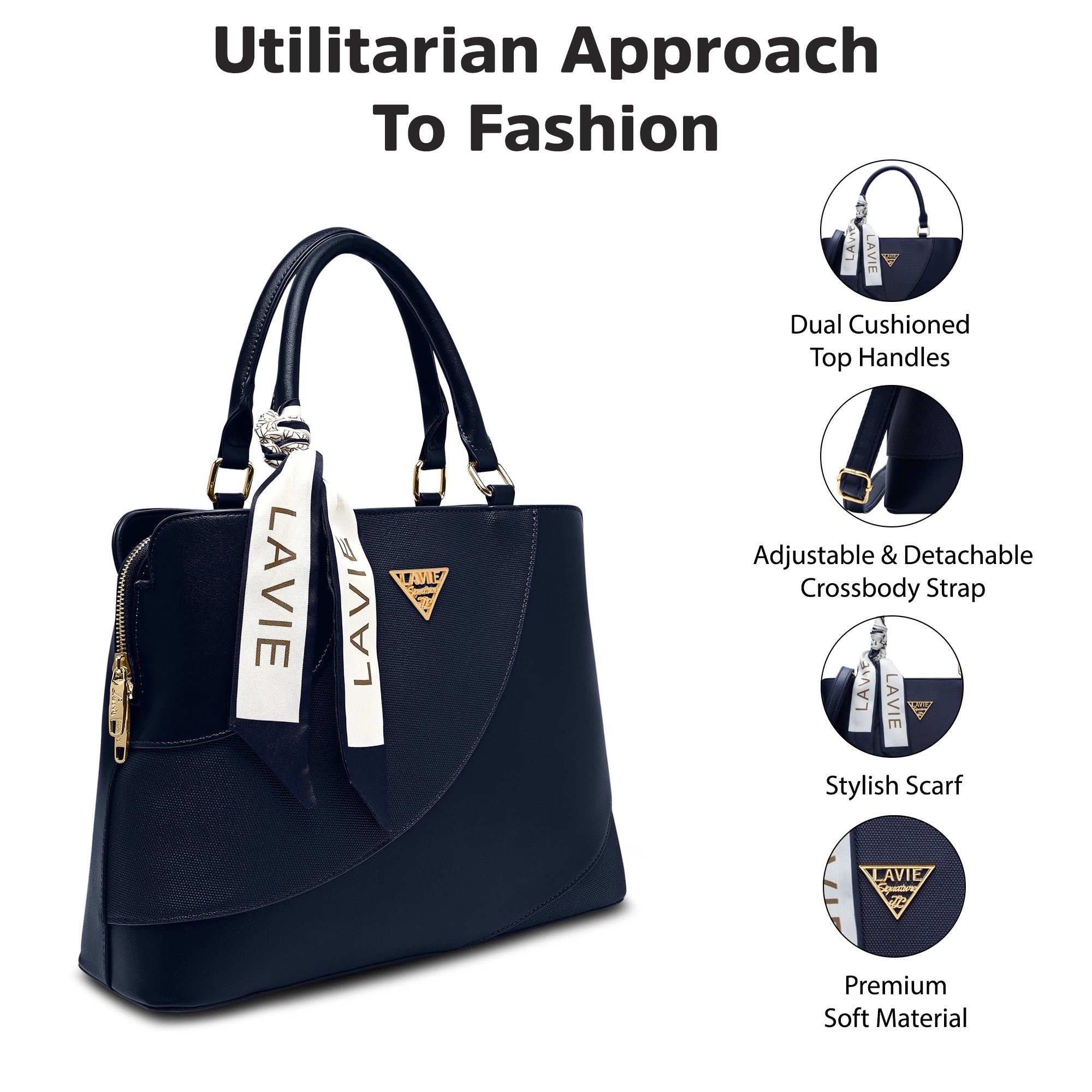 Omaha 3 Compartments Large Satchel Bag