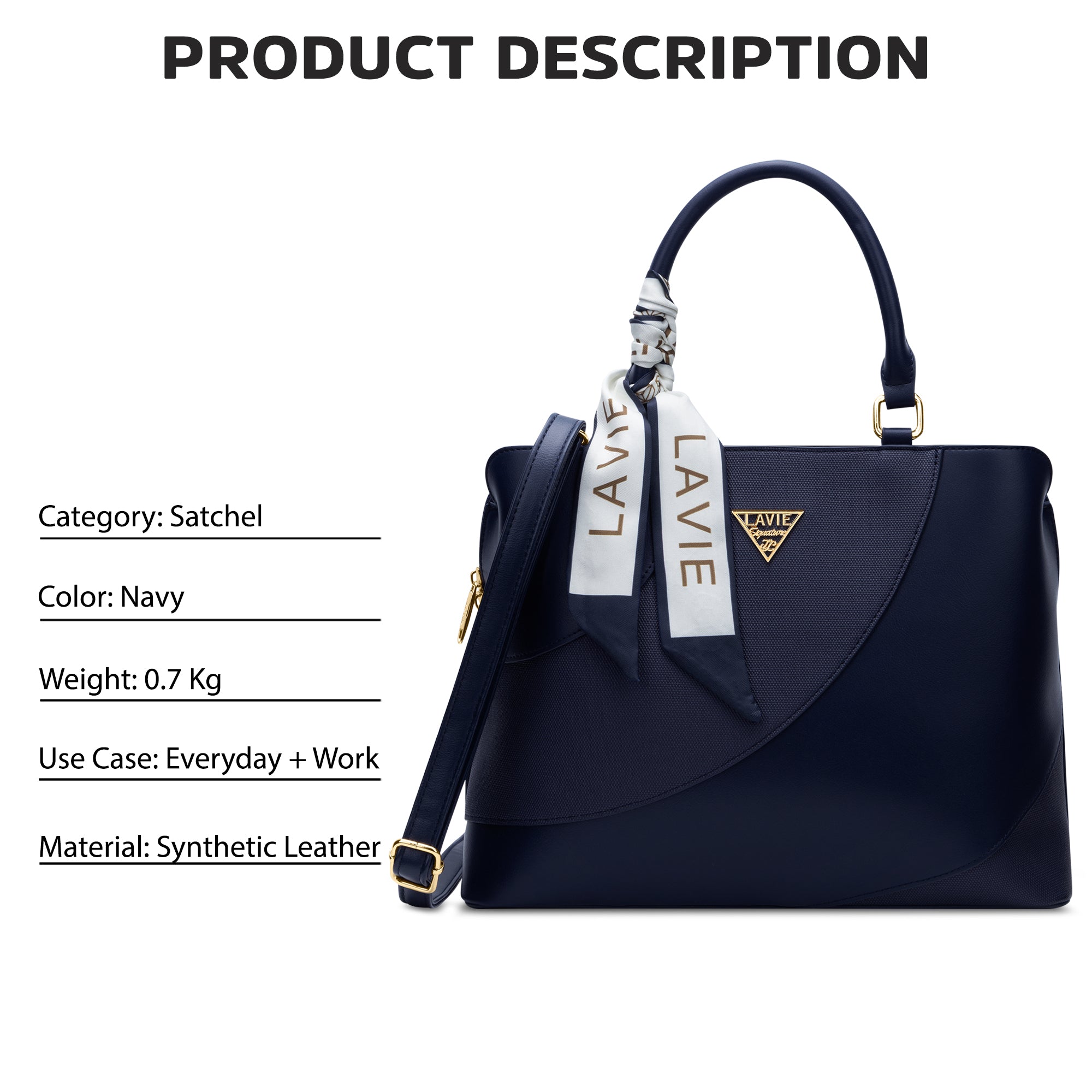 Omaha 3 Compartments Large Satchel Bag