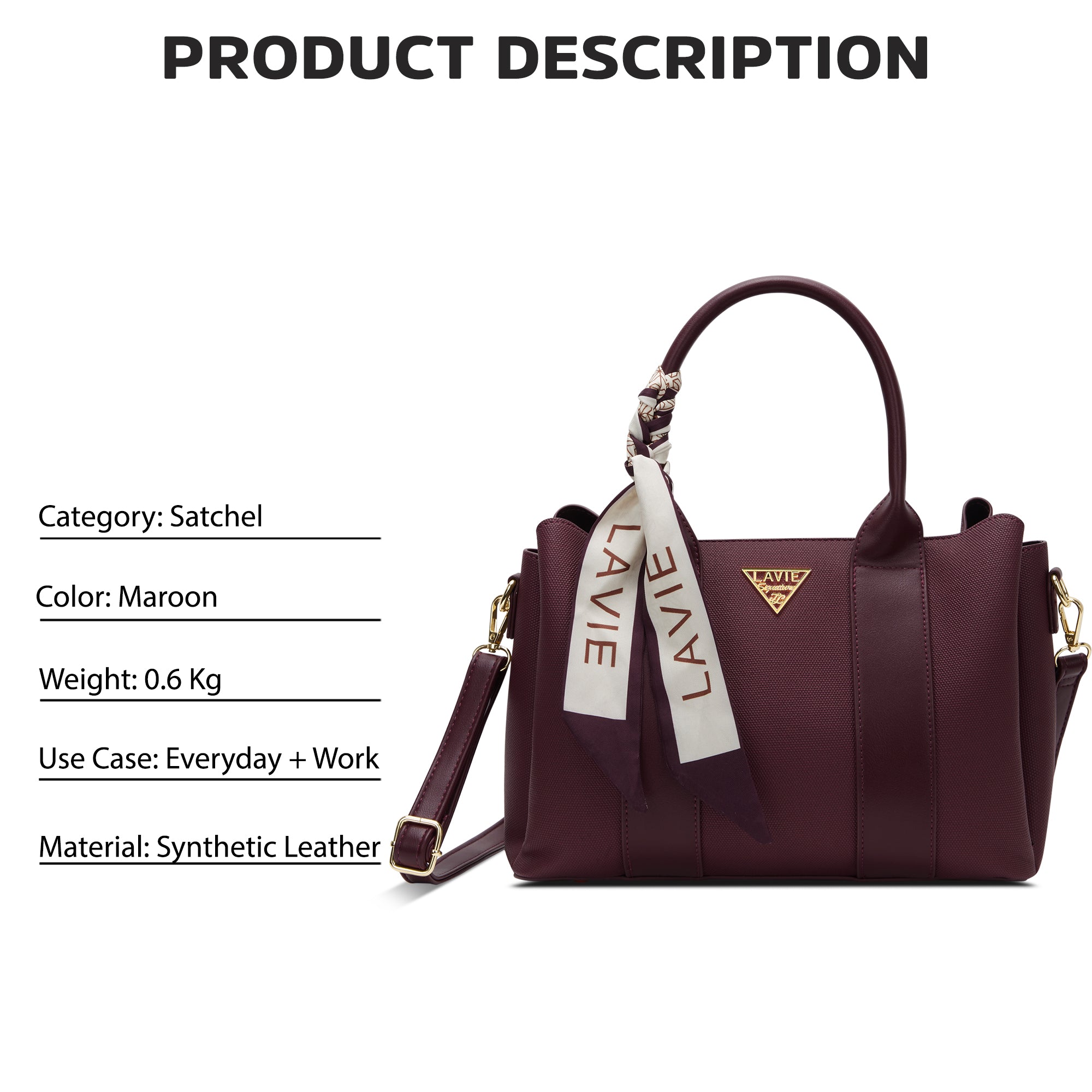 Tacoma 3 Compartments Medium Satchel Bag