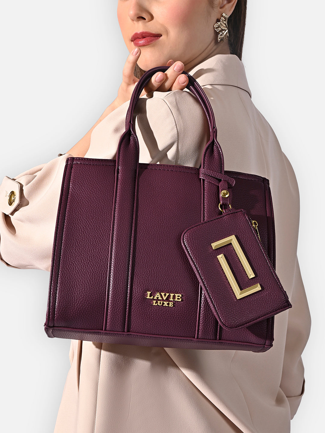 Cobs25 Medium Satchel Bag Wine