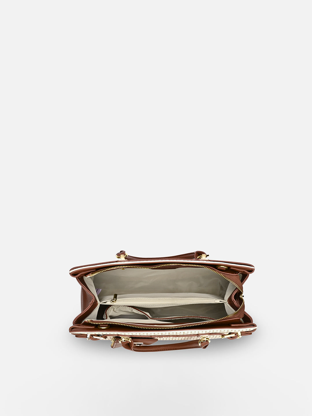 Monogram Cindy Horizontal Medium Satchel Bag White