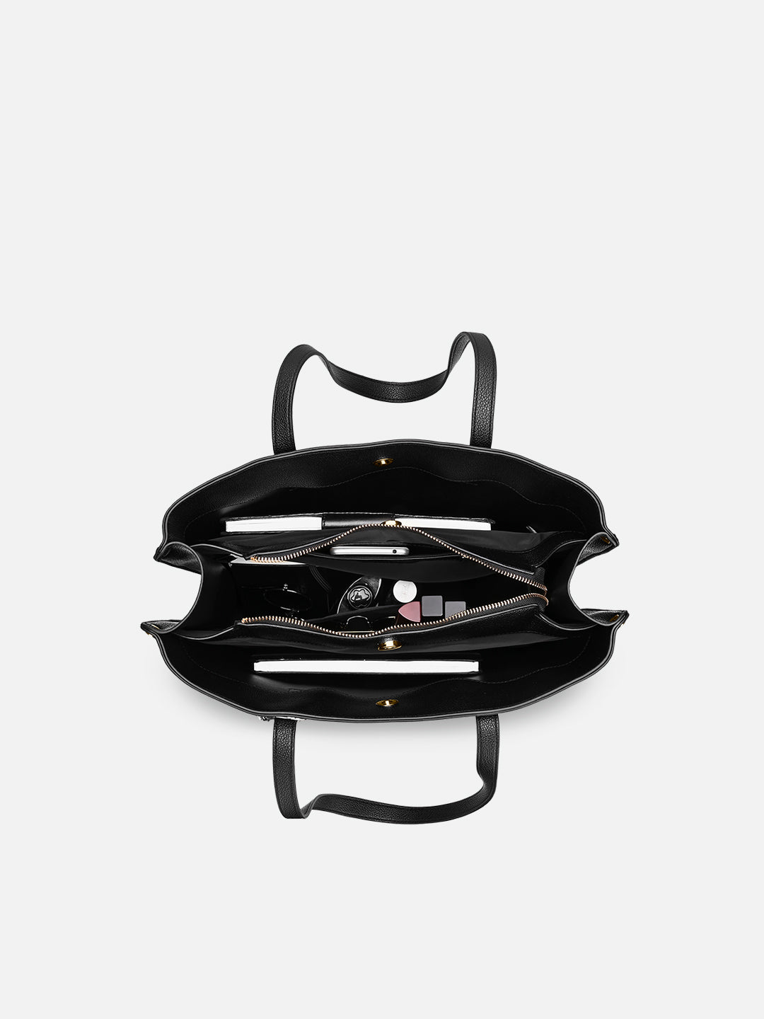 Duo Chloe 3 Compartment Large Tote Bag Black