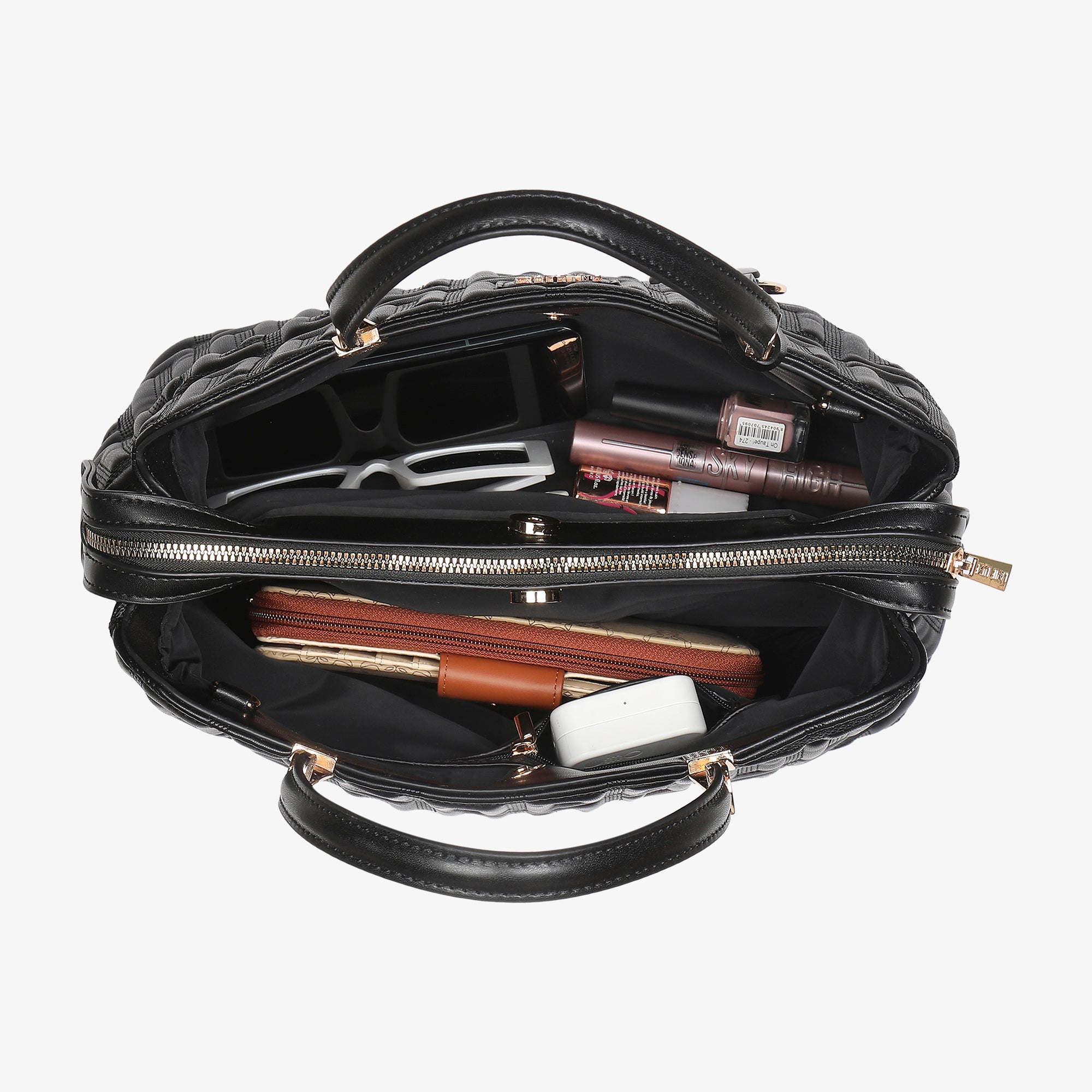 Juli26 Medium 3Compartment Satchel Bag Black