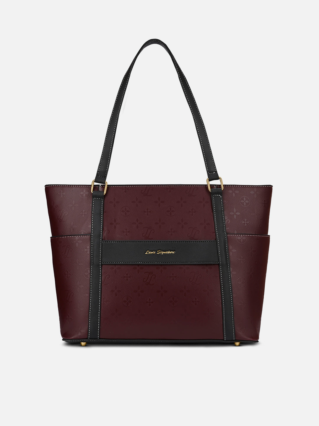 Harisburg Colourblock Tote Bag Maroon