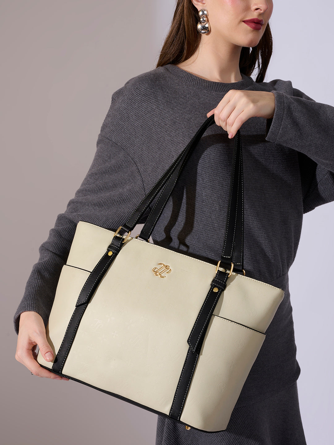 Harisburg Colourblock Tote Bag White
