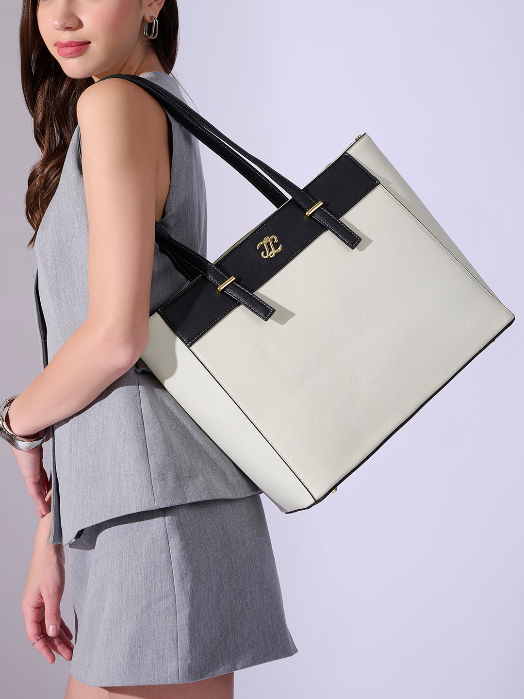 Maryland Colourblock Tote Bag White
