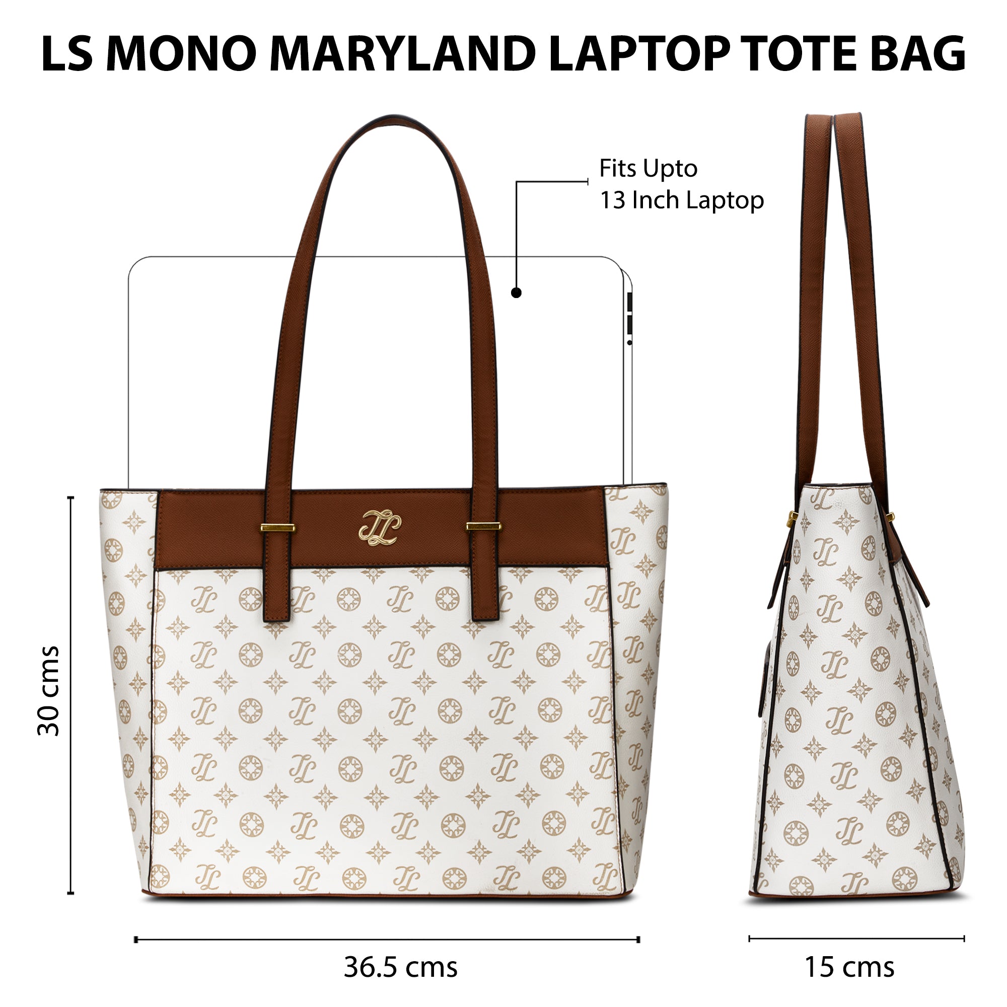 Maryland Monogram Tote Bag Beige