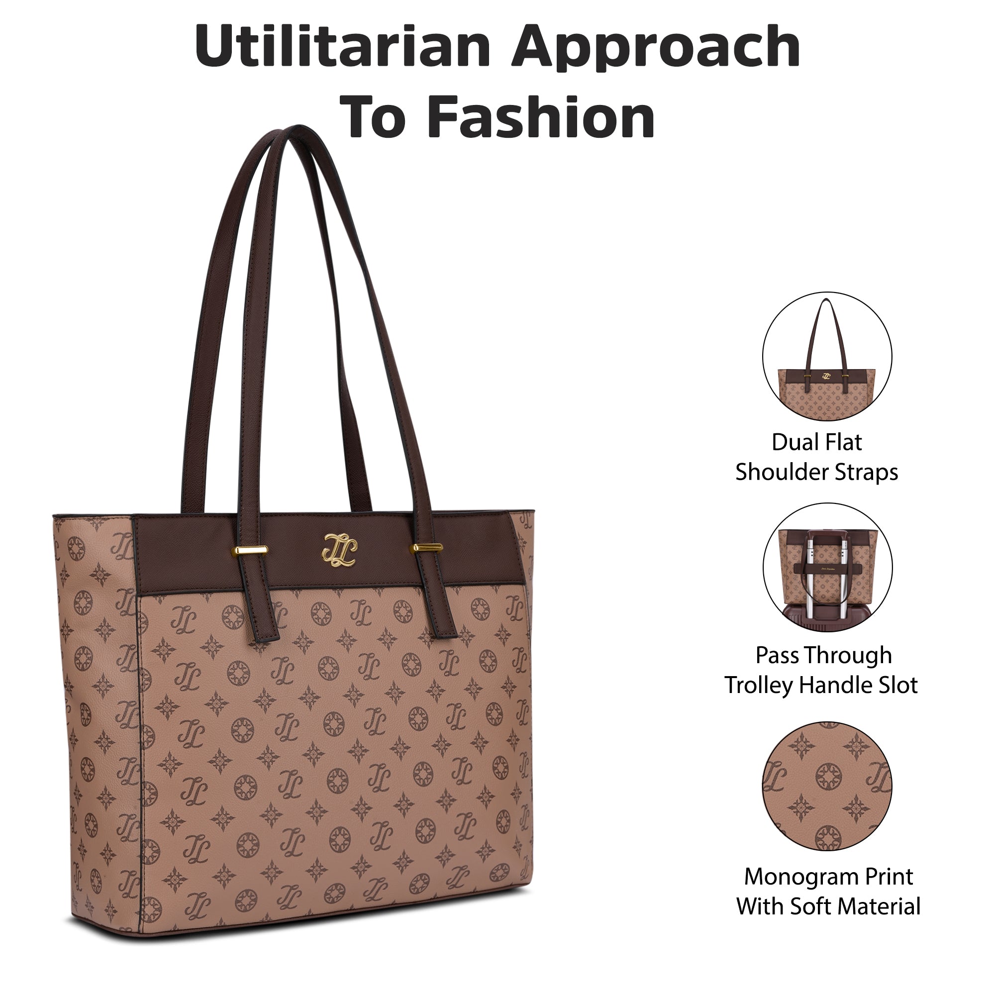 Knoxville Monogram Tote Bag Beige