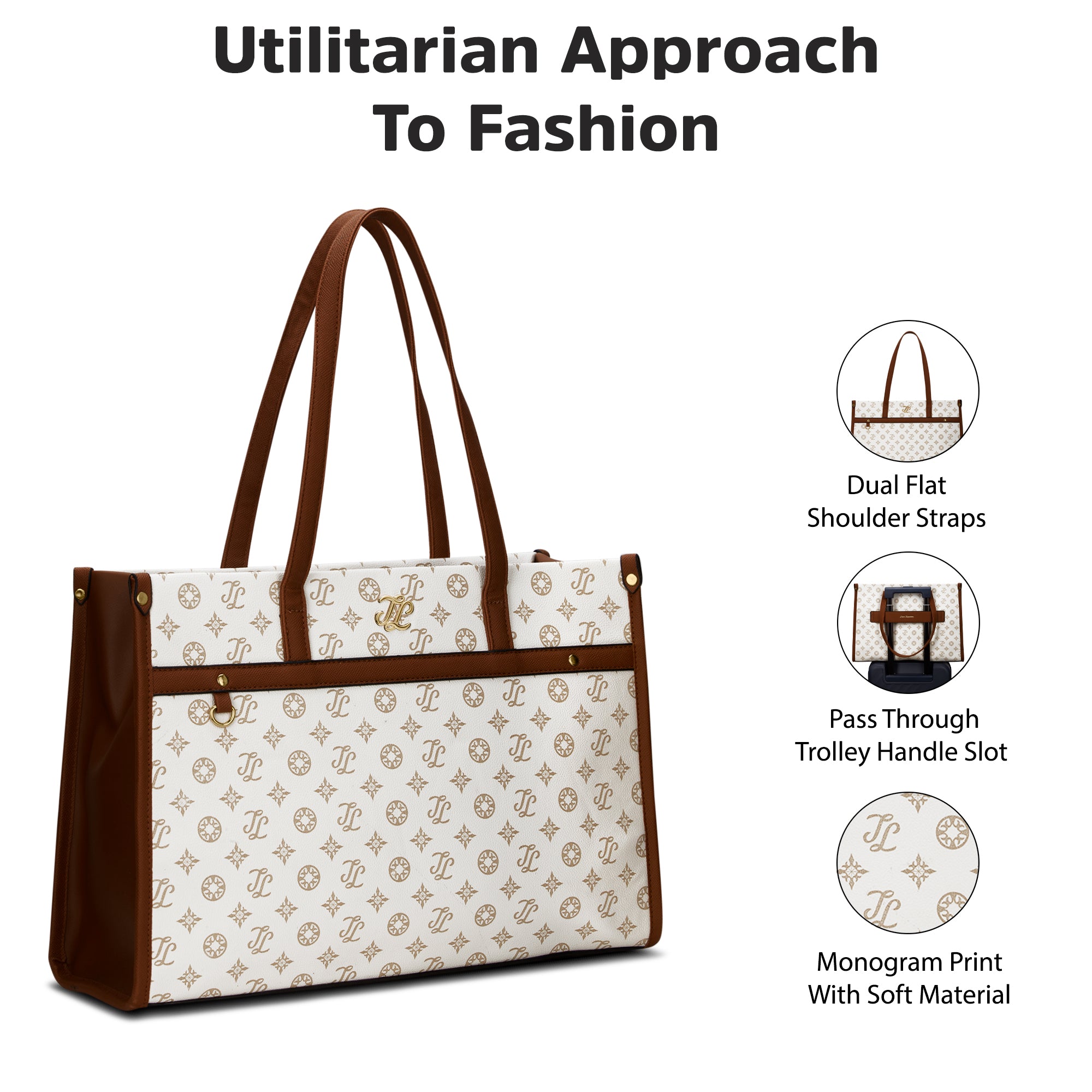 Knoxville Monogram Tote Bag Beige