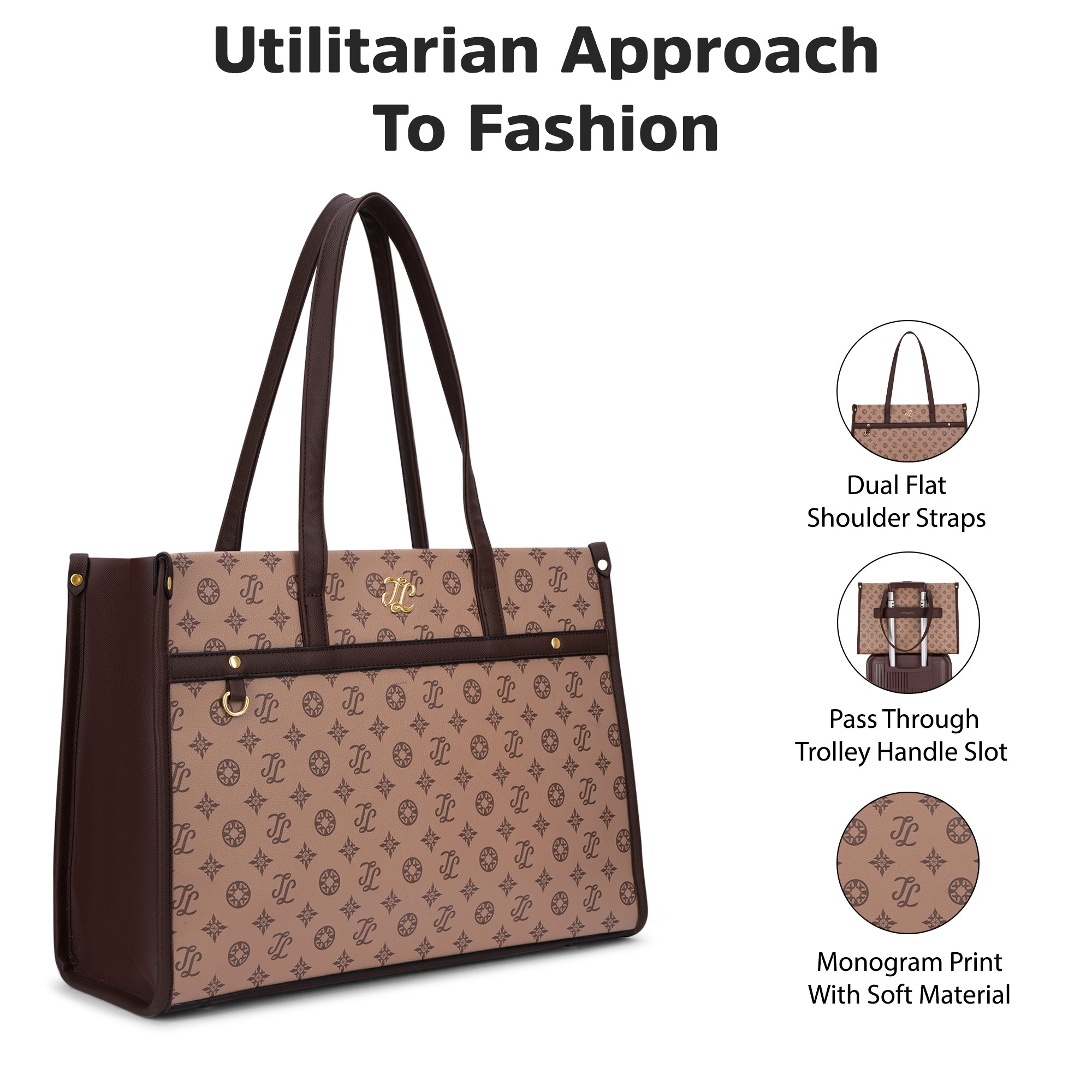 Knoxville Monogram Tote Bag Beige