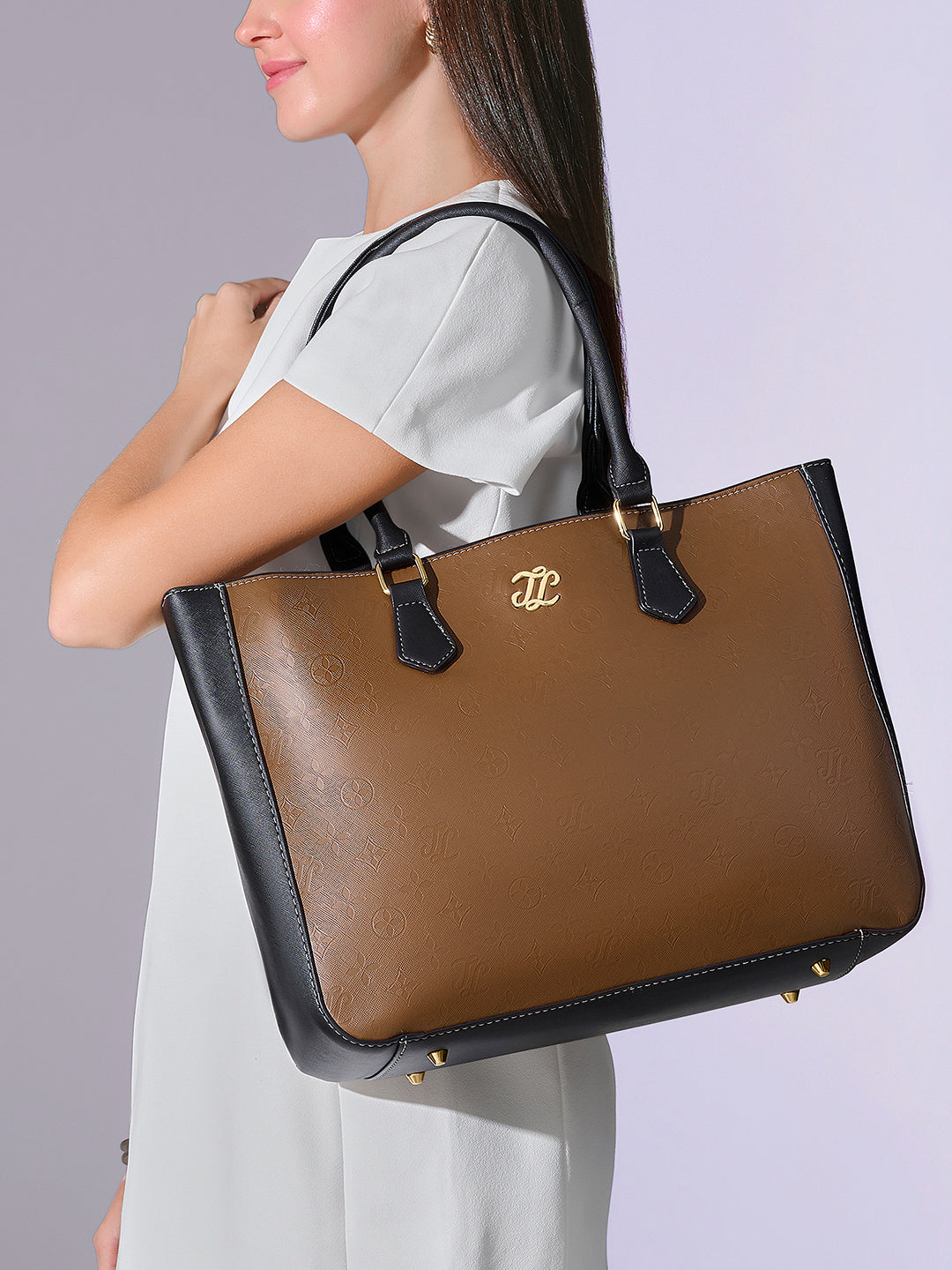 Pittsburg Colourblock Tote Bag Tan