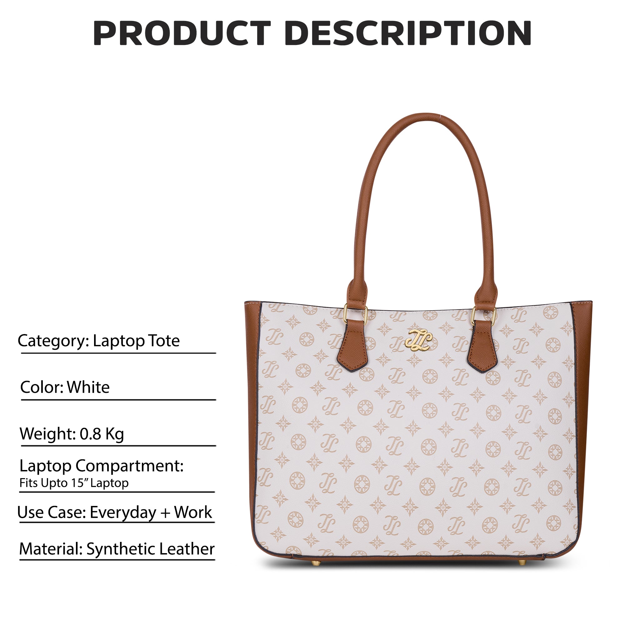 Pittsburg Monogram Tote Bag Beige