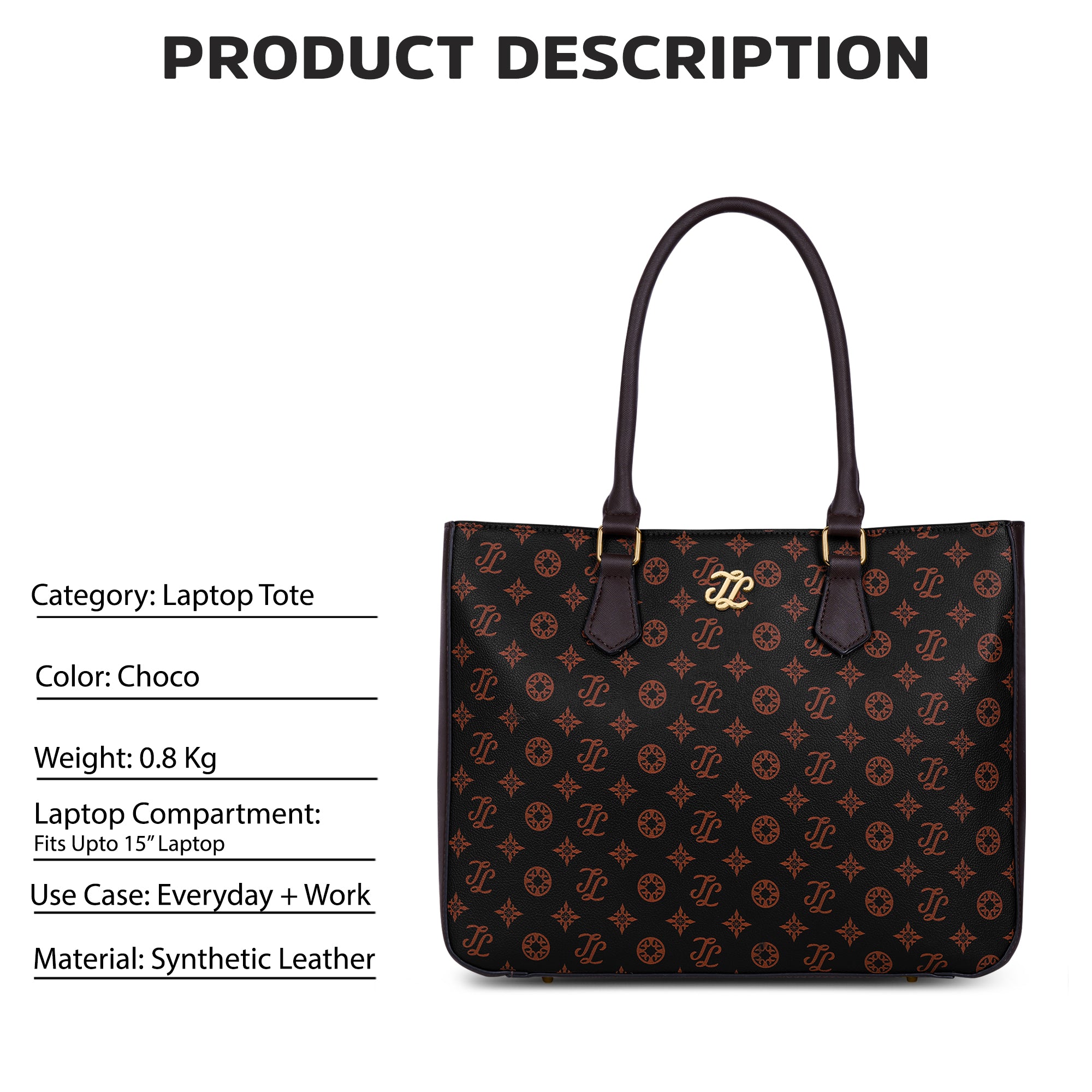 Pittsburg Monogram Tote Bag Choco