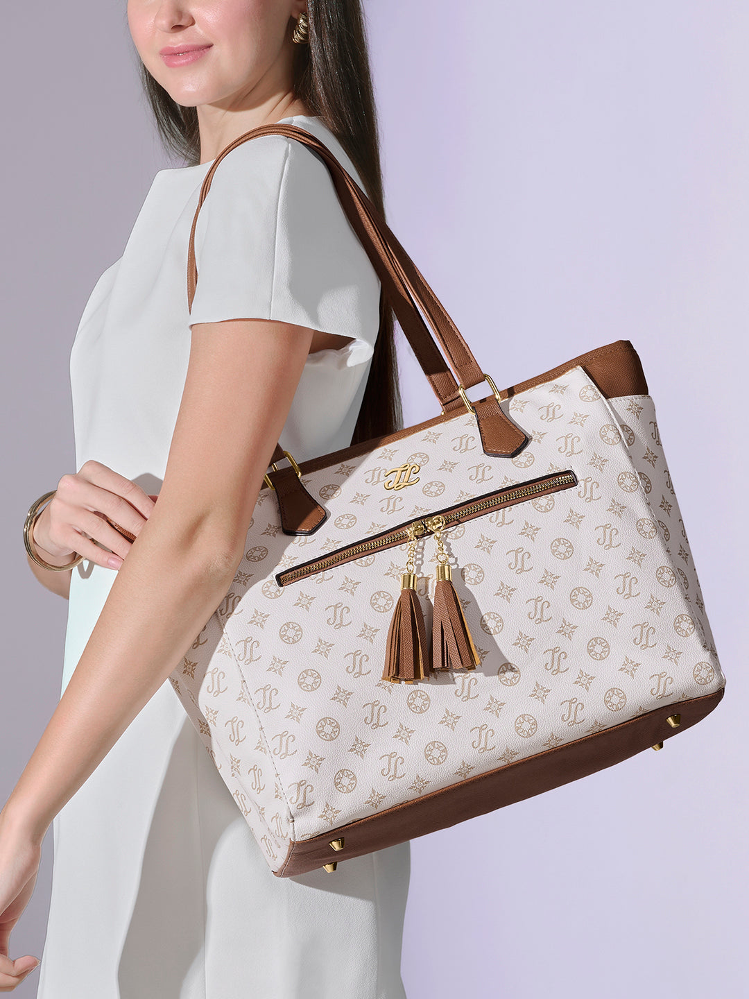 Knoxville Monogram Tote Bag Beige