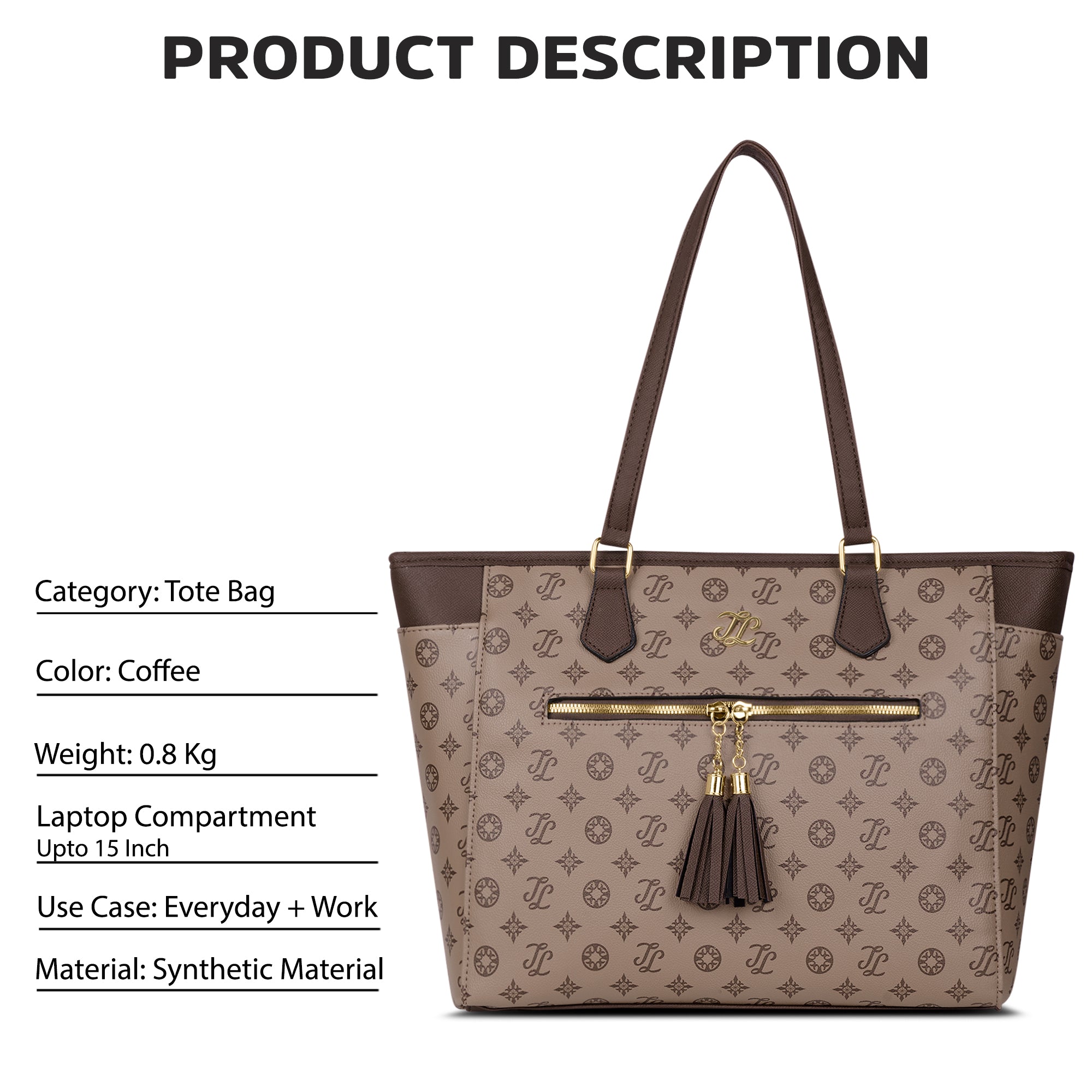Knoxville Monogram Tote Bag Coffee
