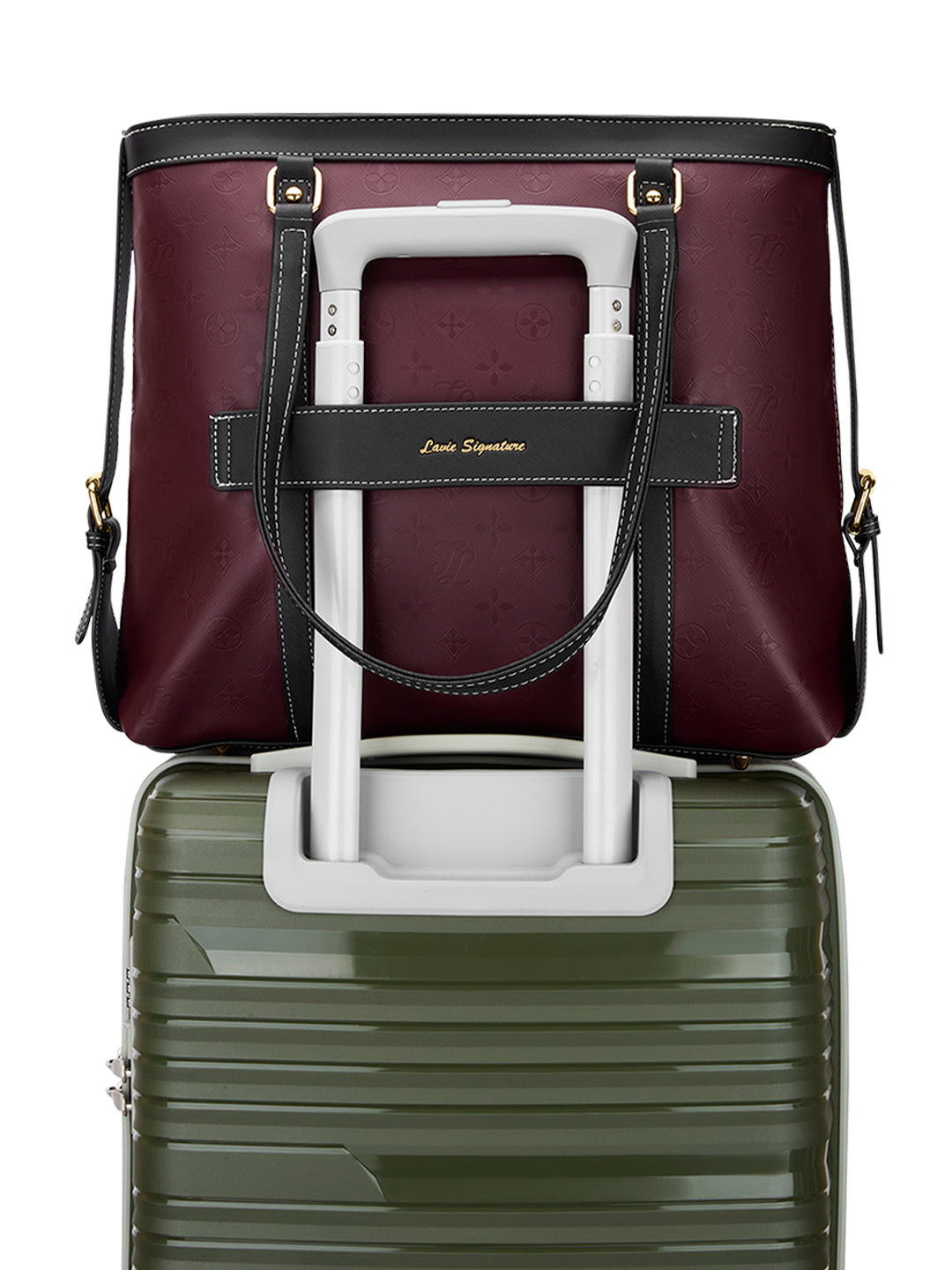 Sandiego Colourblock Tote Bag Maroon