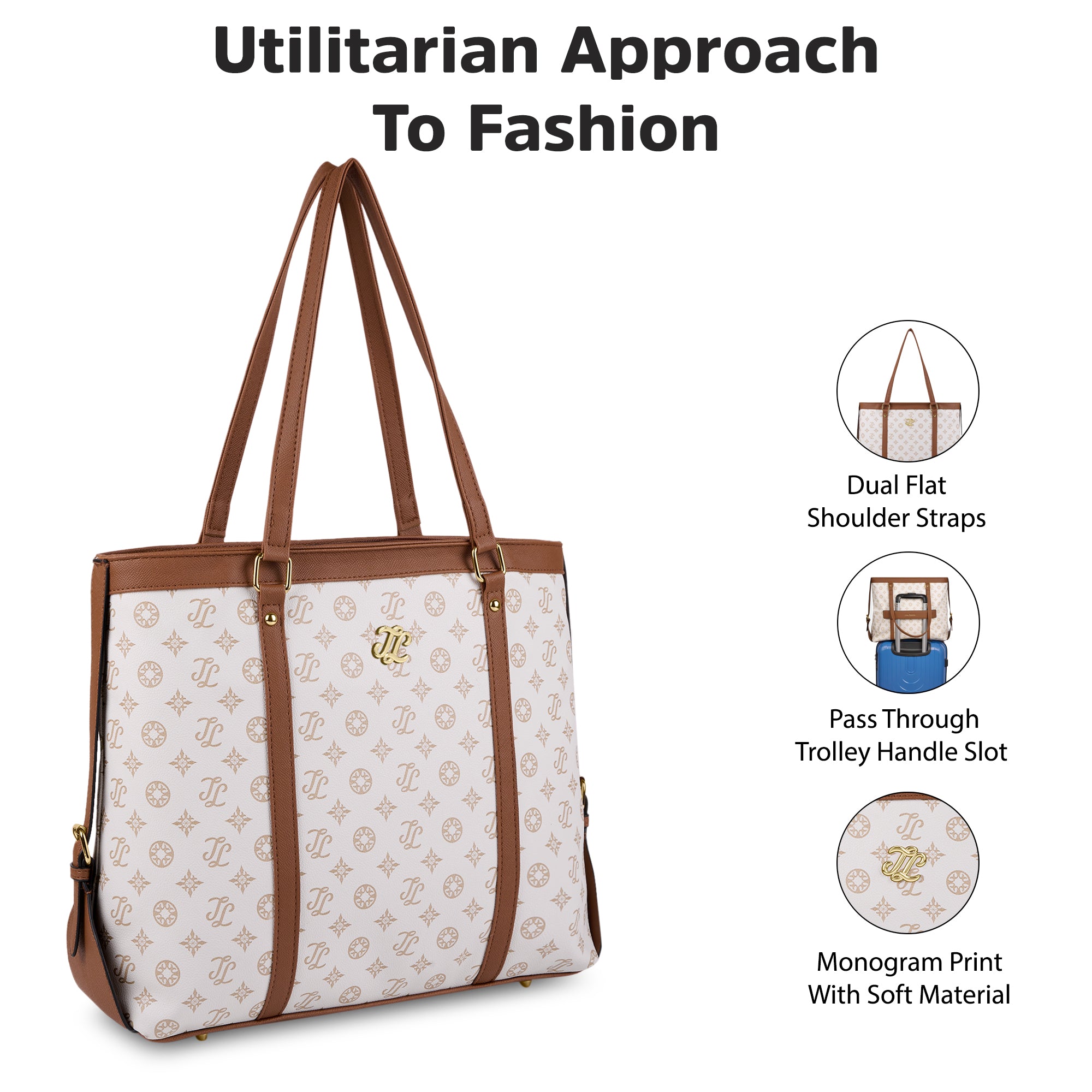 Knoxville Monogram Tote Bag Beige