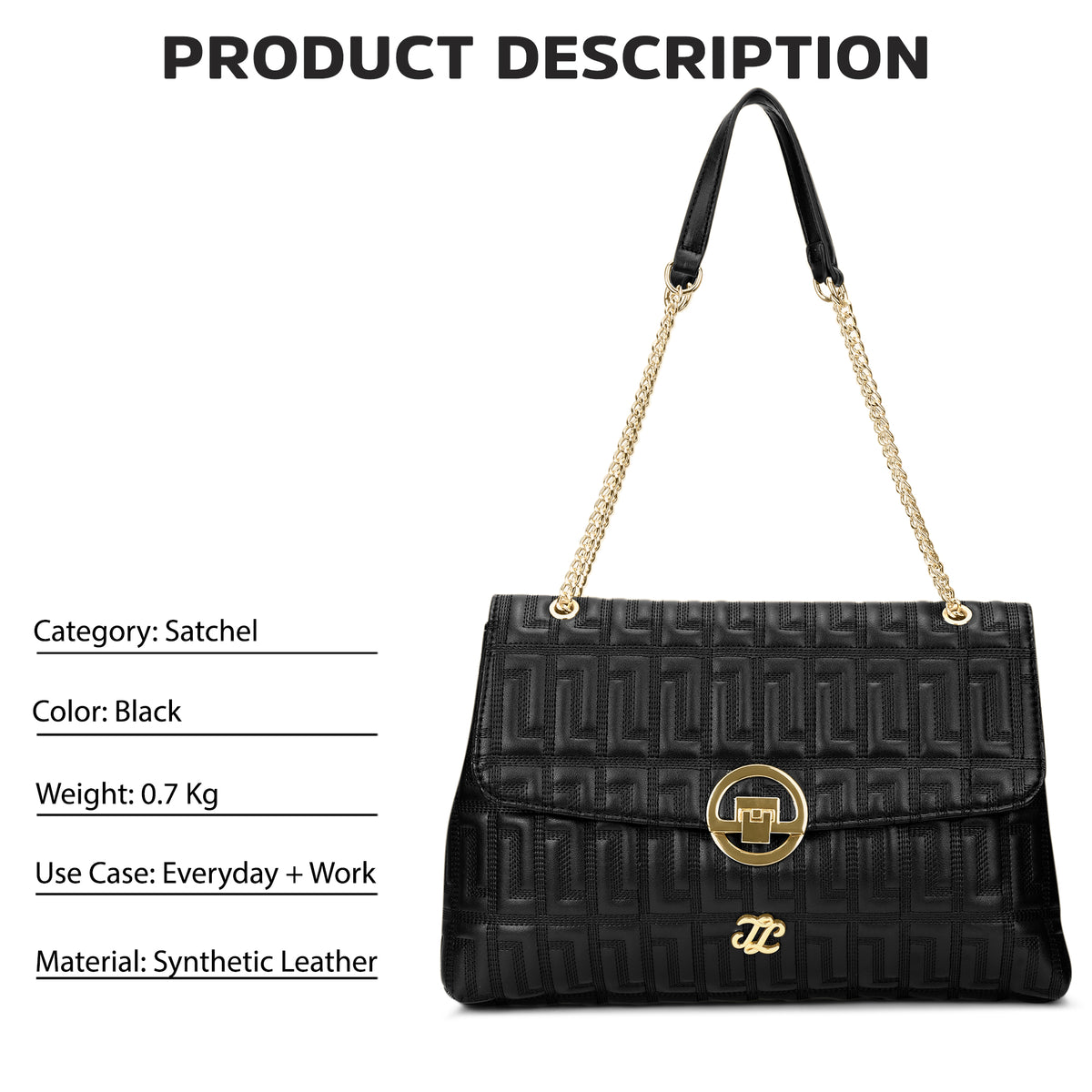 Quilt Bighorn Satchel Bag 'S Ladies Handbag Black