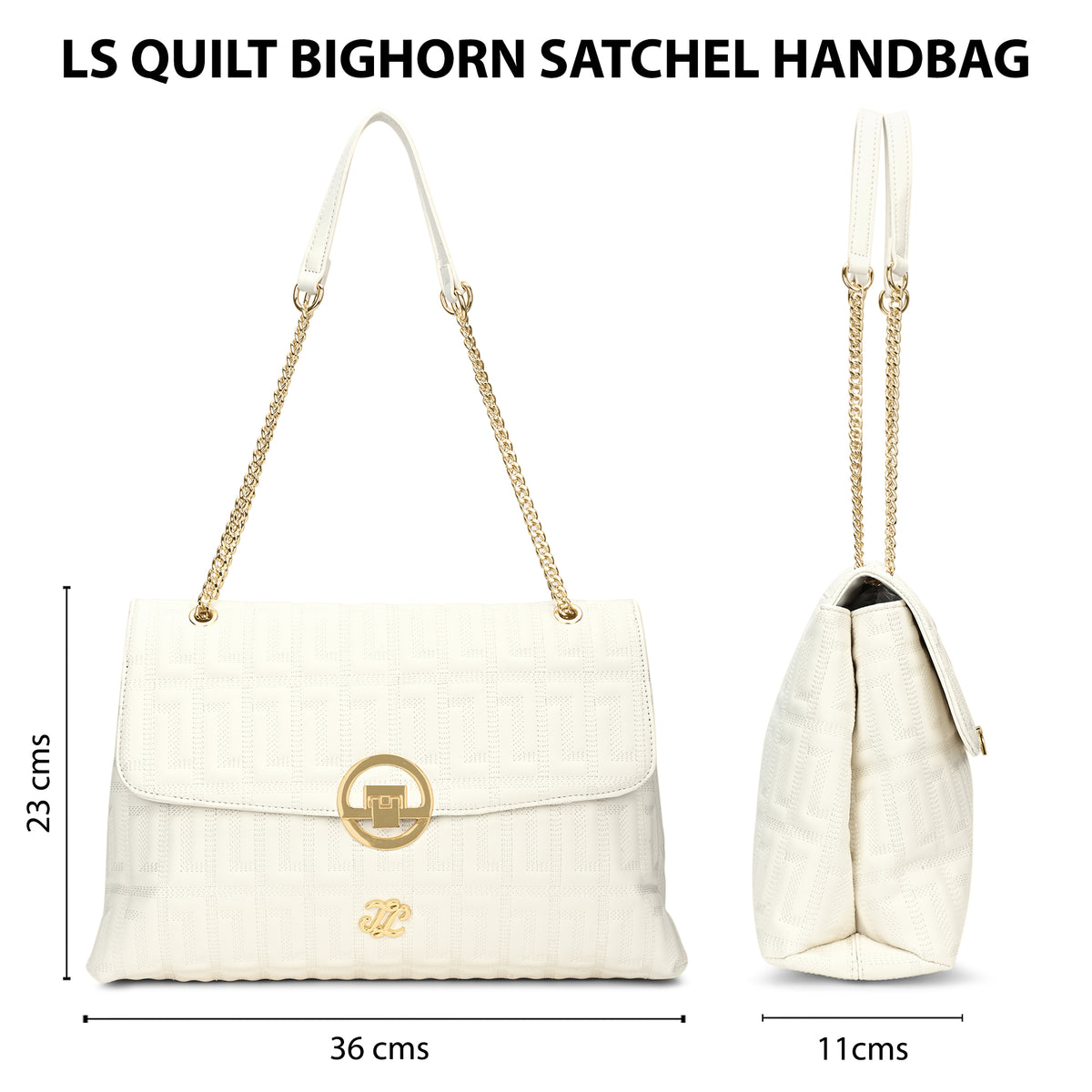 Quilt Bighorn Satchel Bag 'S Ladies Handbag Off White