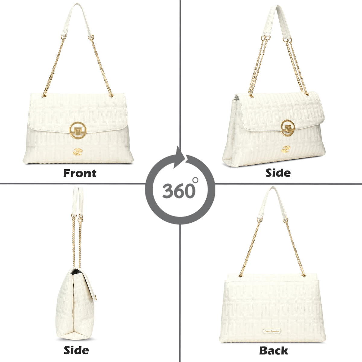 Quilt Bighorn Satchel Bag 'S Ladies Handbag Off White