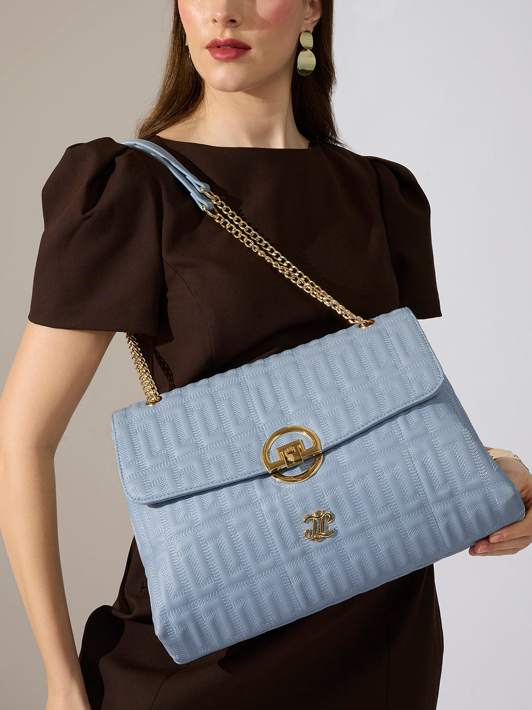 Quilt Bighorn Satchel Bag 'S Ladies Handbag Blue Aura