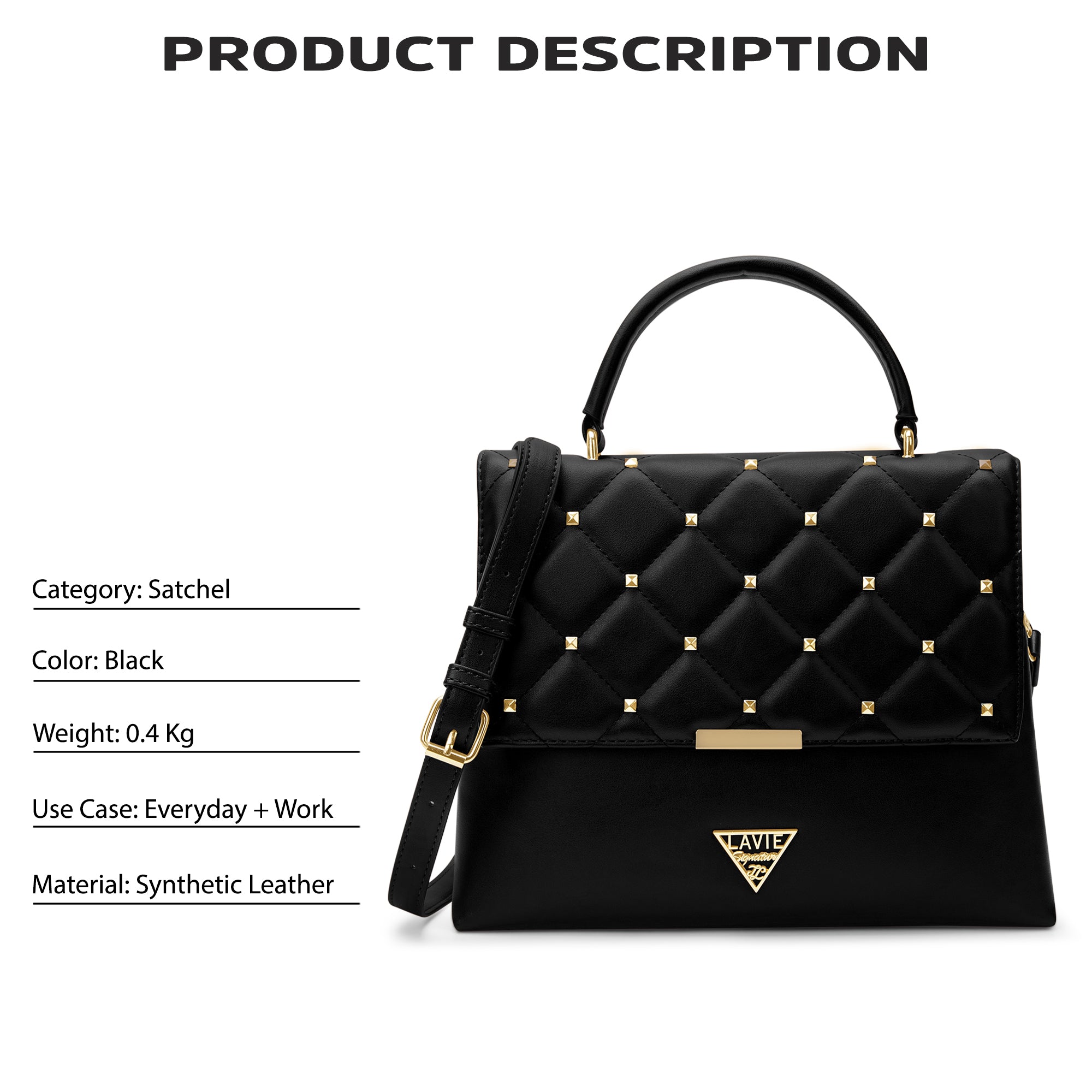 Stud Gary Medium Satchel Bag