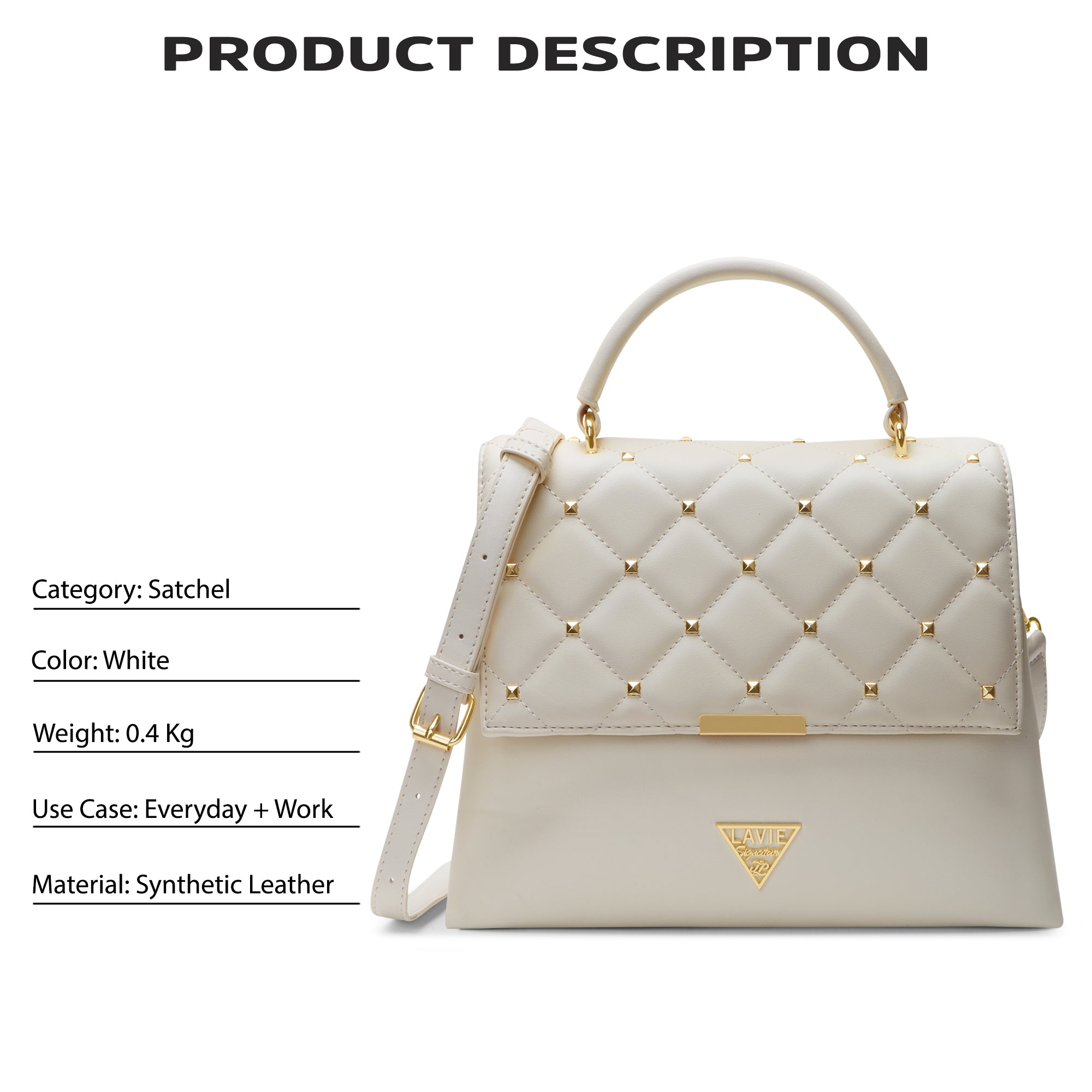 Stud Gary Medium Satchel Bag