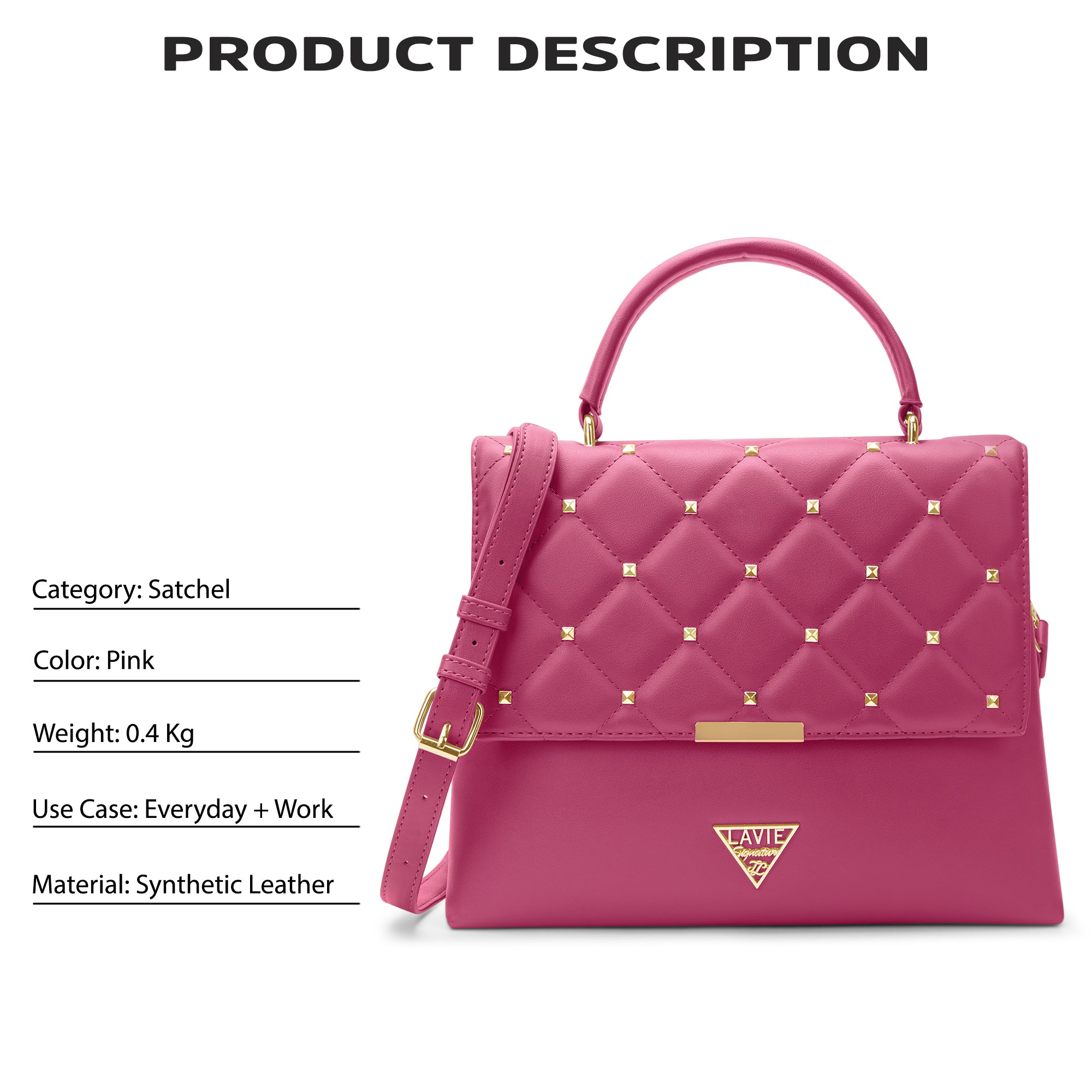 Stud Gary Medium Satchel Bag