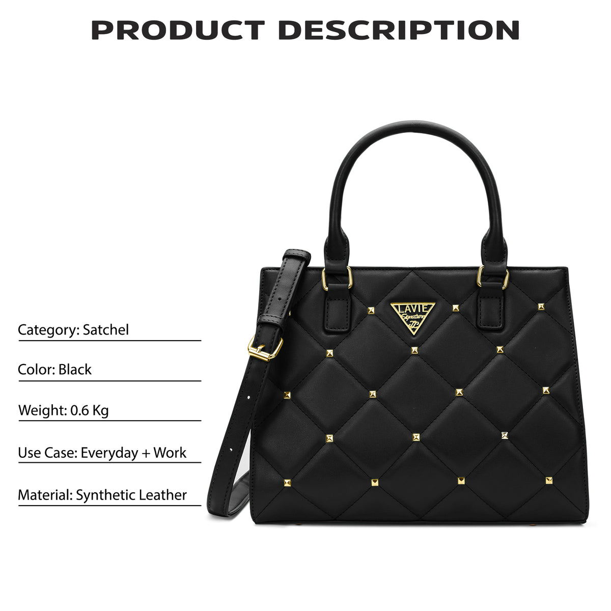 Stud Juno Medium Satchel Bag
