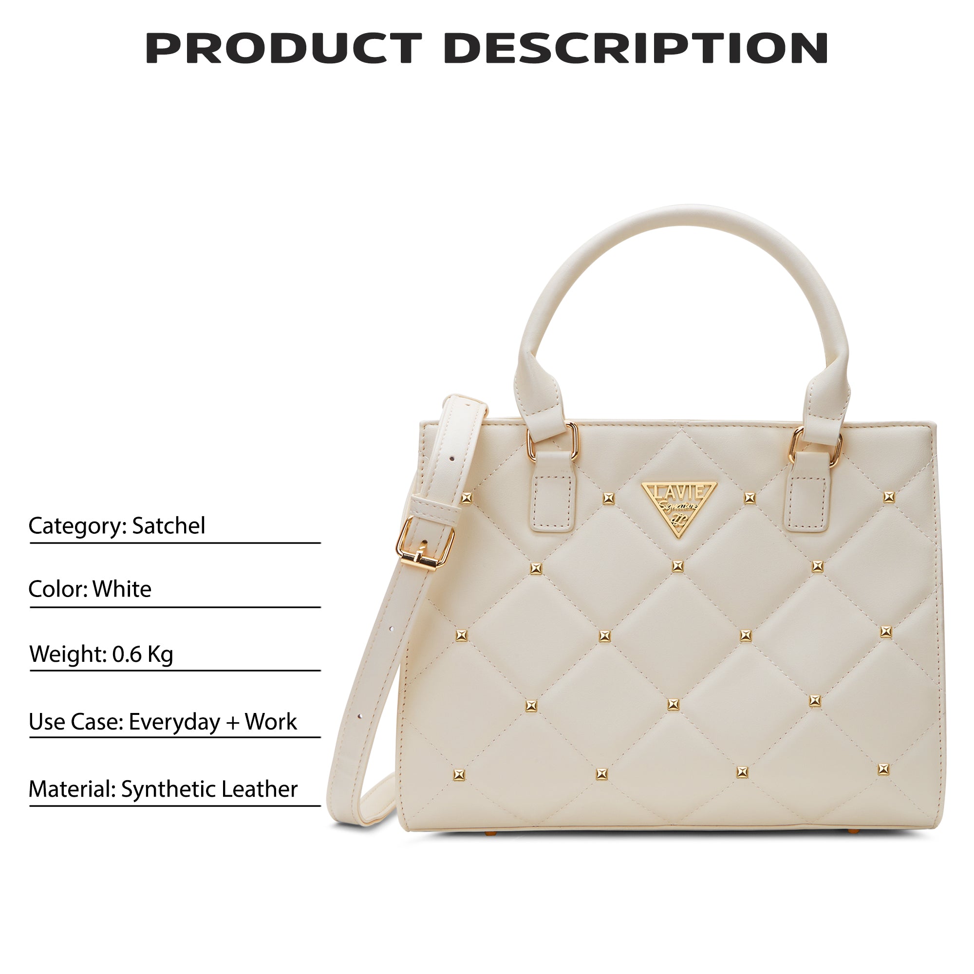 Stud Juno Medium Satchel Bag
