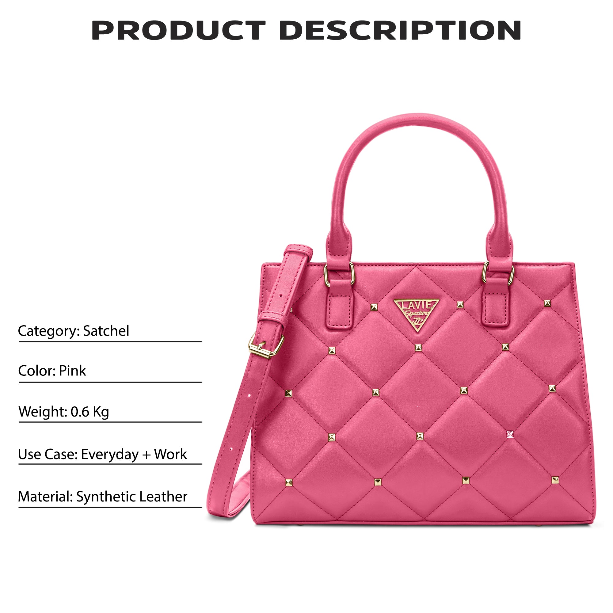Stud Juno Medium Satchel Bag