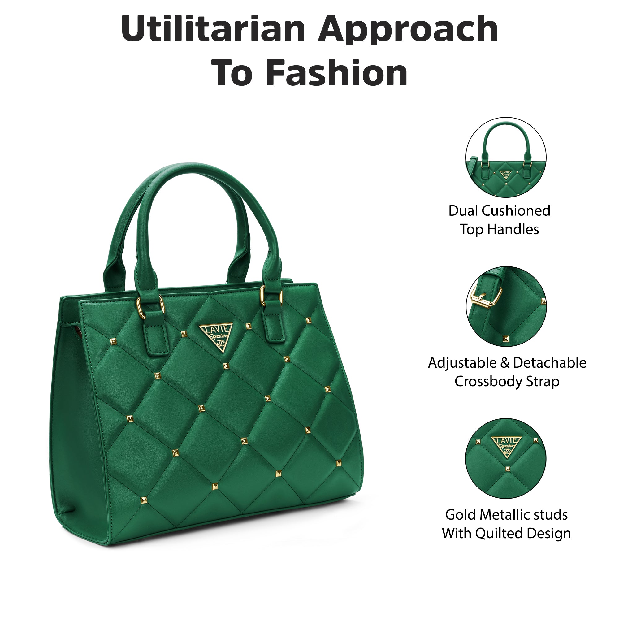 Stud Juno Medium Satchel Bag