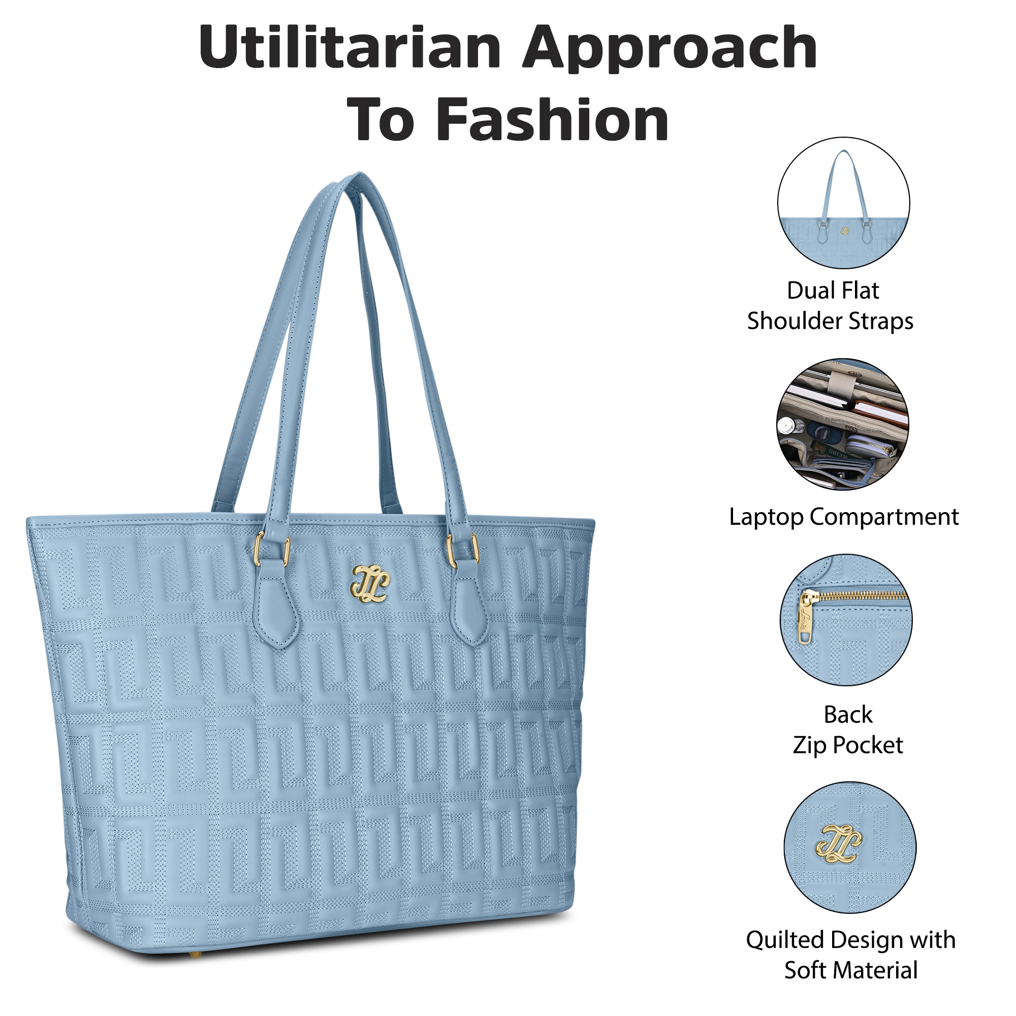 Buy Quilt Rota Extra Large Pro Handbag Blue Aura Online Lavie World