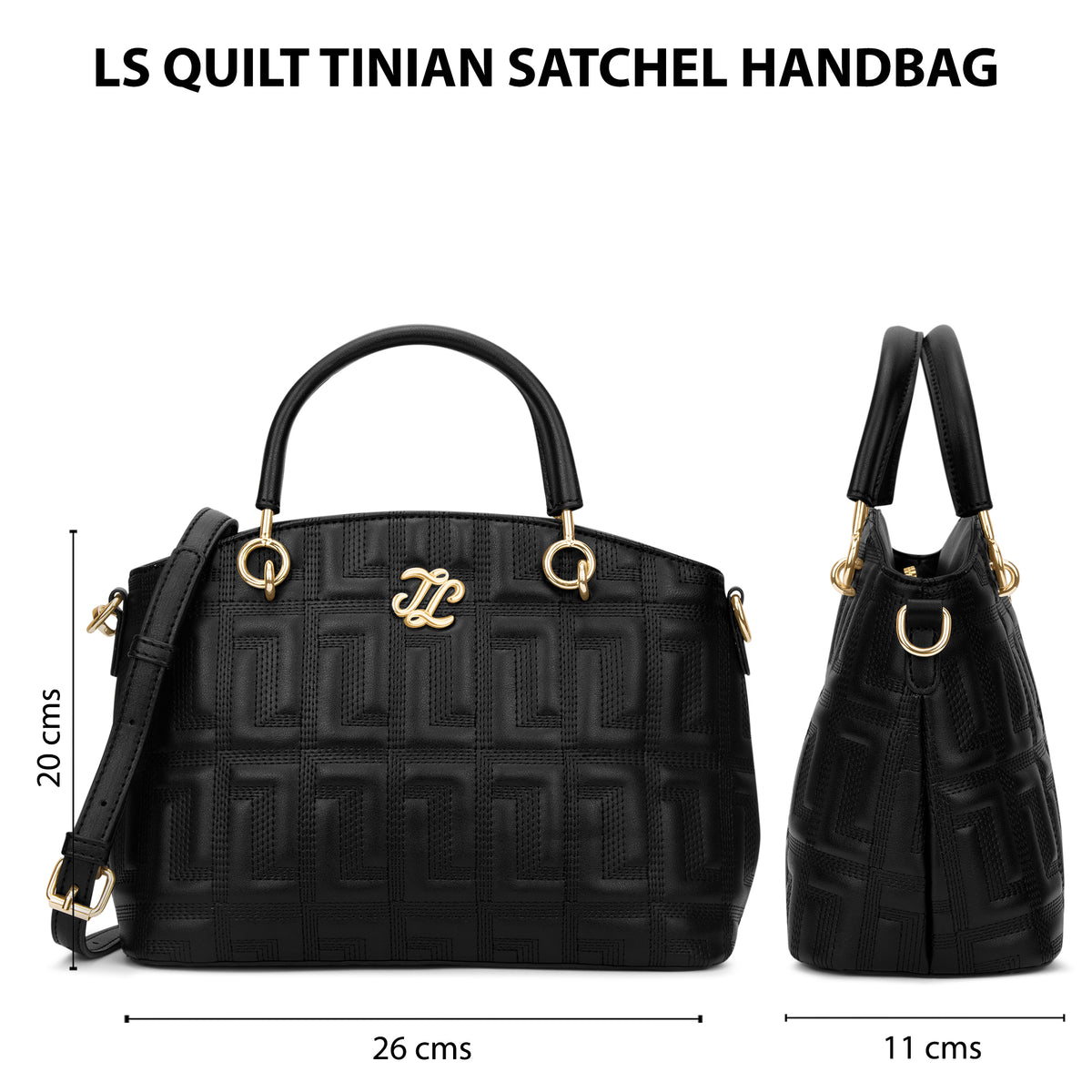Quilt Tinian Satchel Bag 'S Ladies Handbag Black