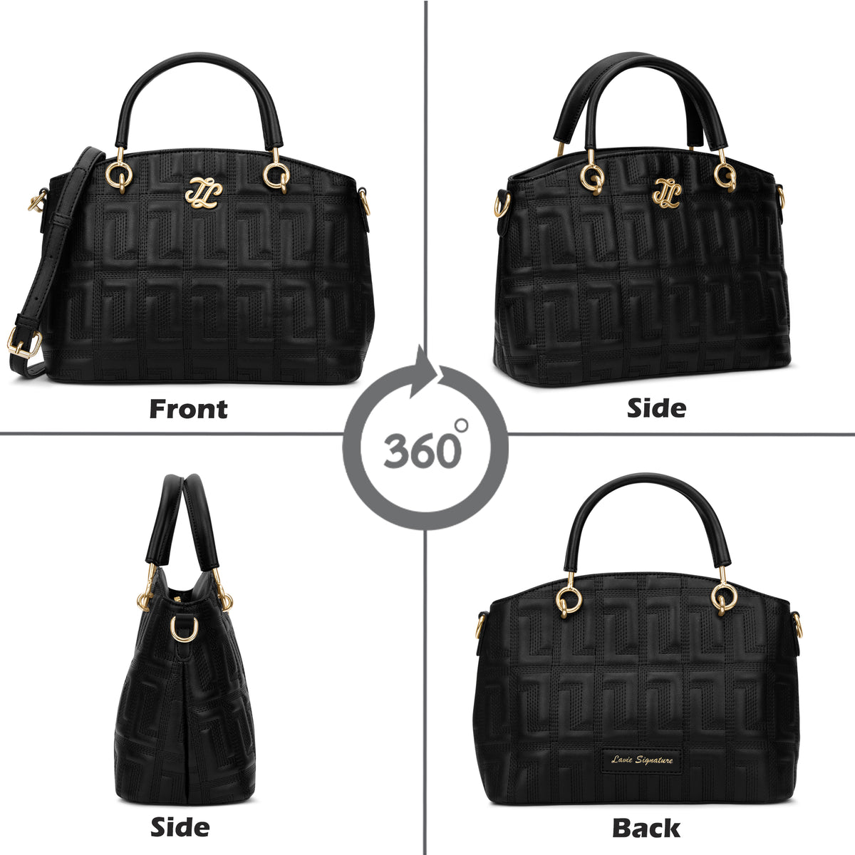 Quilt Tinian Satchel Bag 'S Ladies Handbag Black