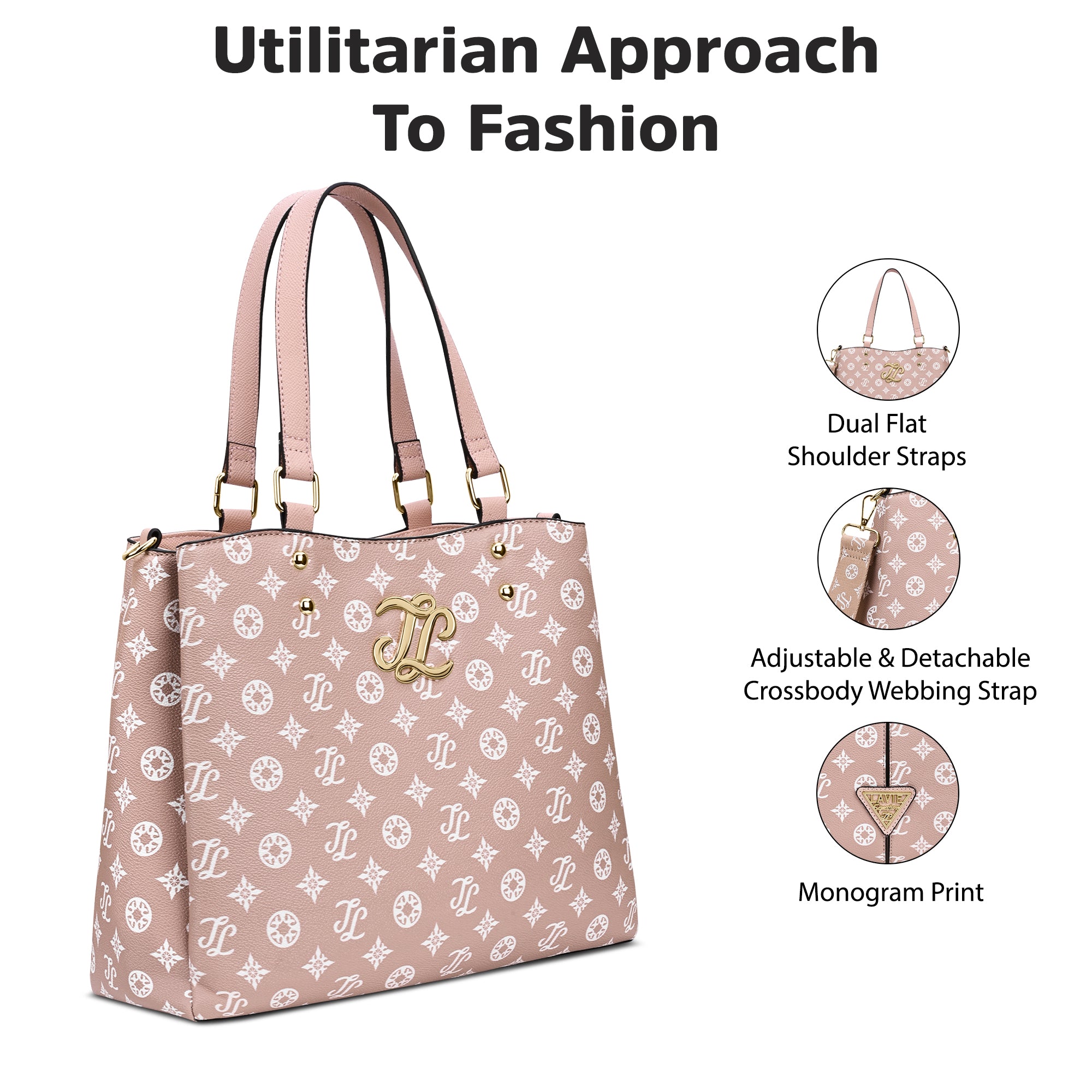 Albany 3 Comparment Medium Satchel Bag Pink