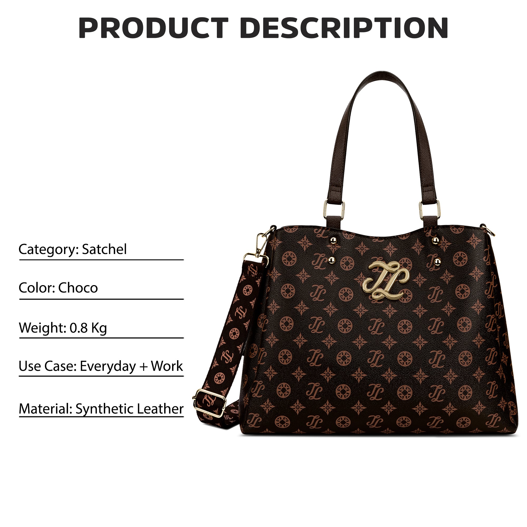 Albany 3 Comparment Medium Satchel Bag Choco