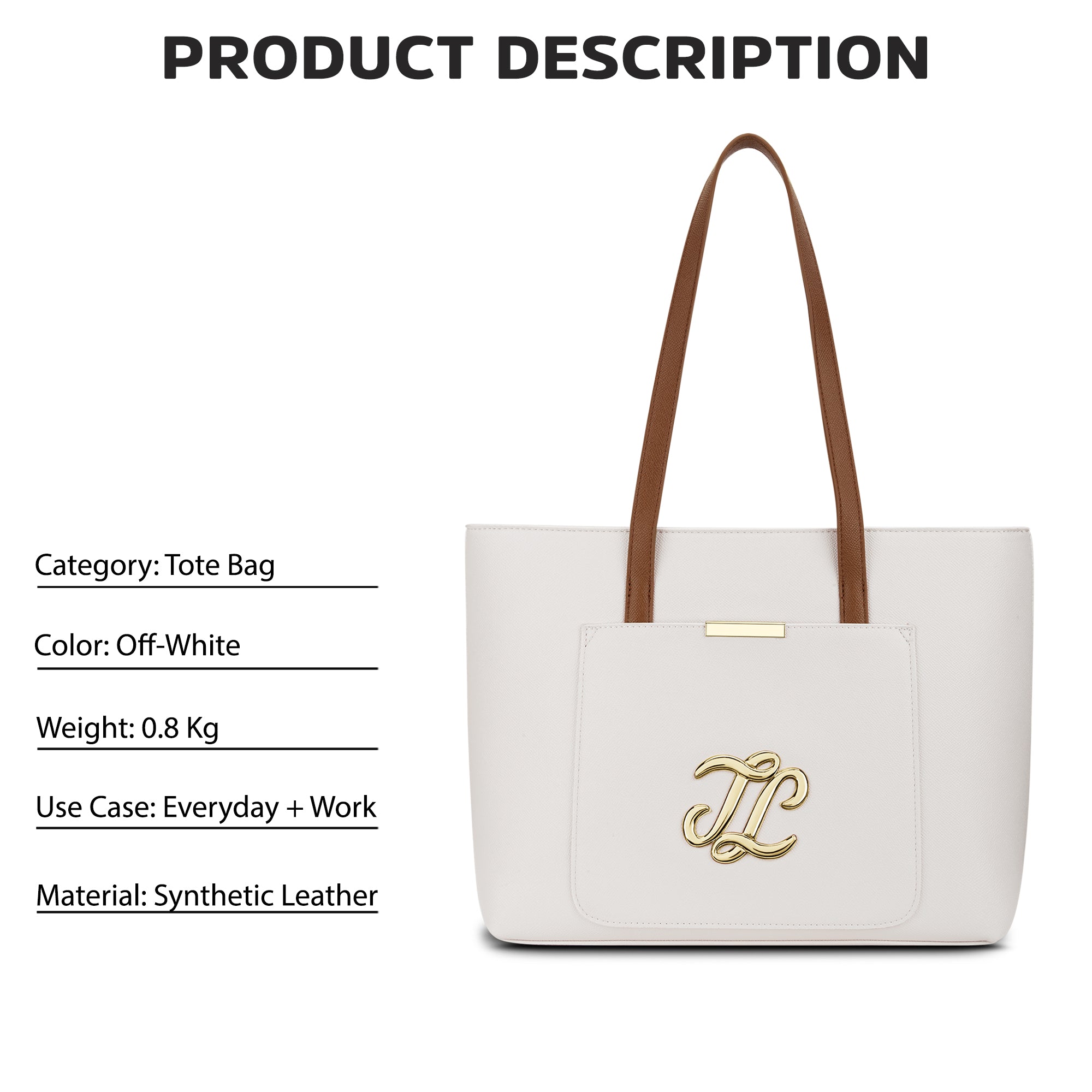 Colourblock Avon Large Tote Bag Off White