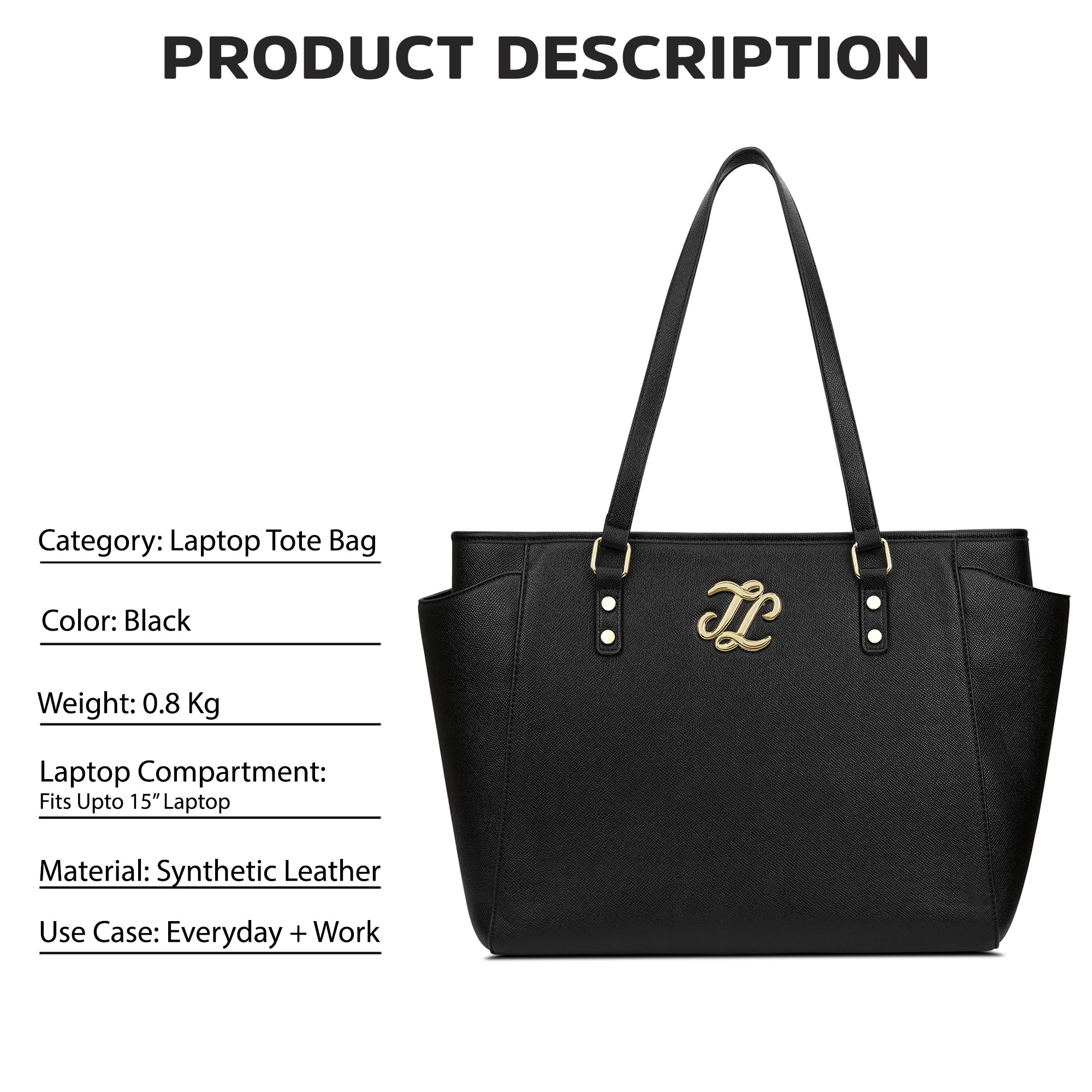 Carmel Large Tote Bag Black