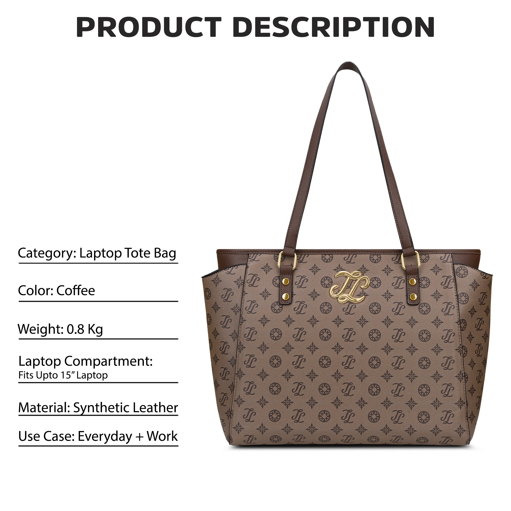 Mono Carmel Large Tote Bag Coffee